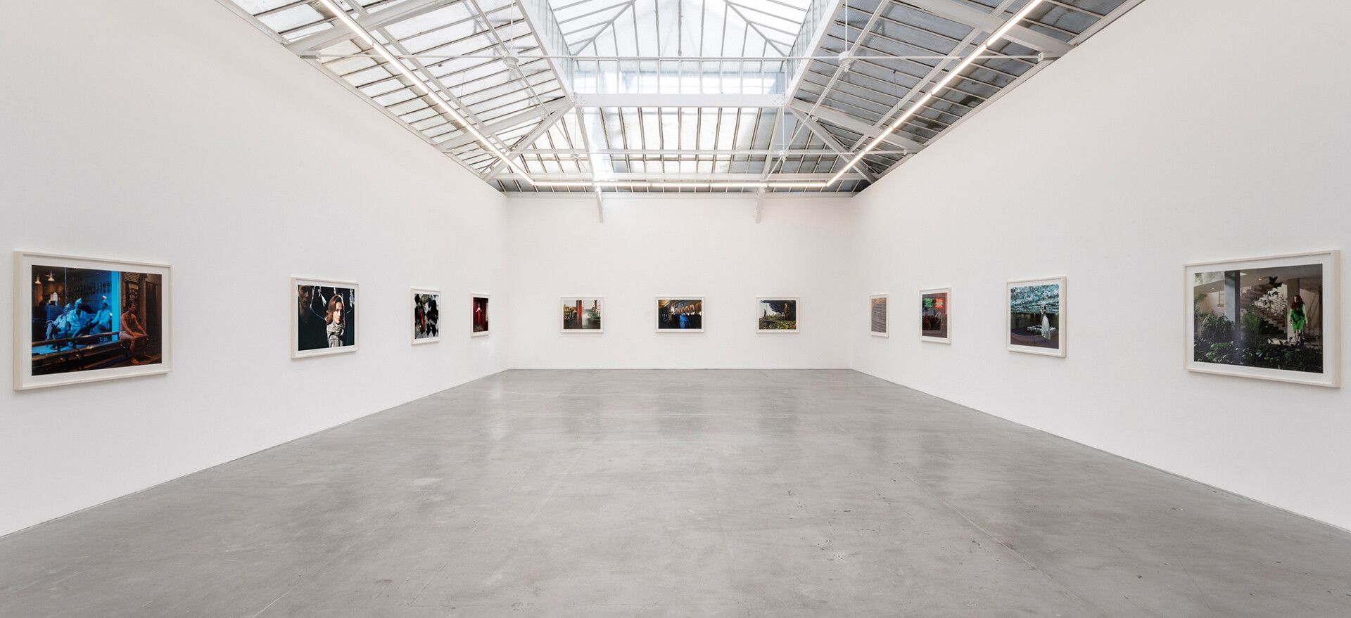 Installation view of the exhibition titled Philip-Lorca diCorcia, at David Zwirner, Paris, 2020.