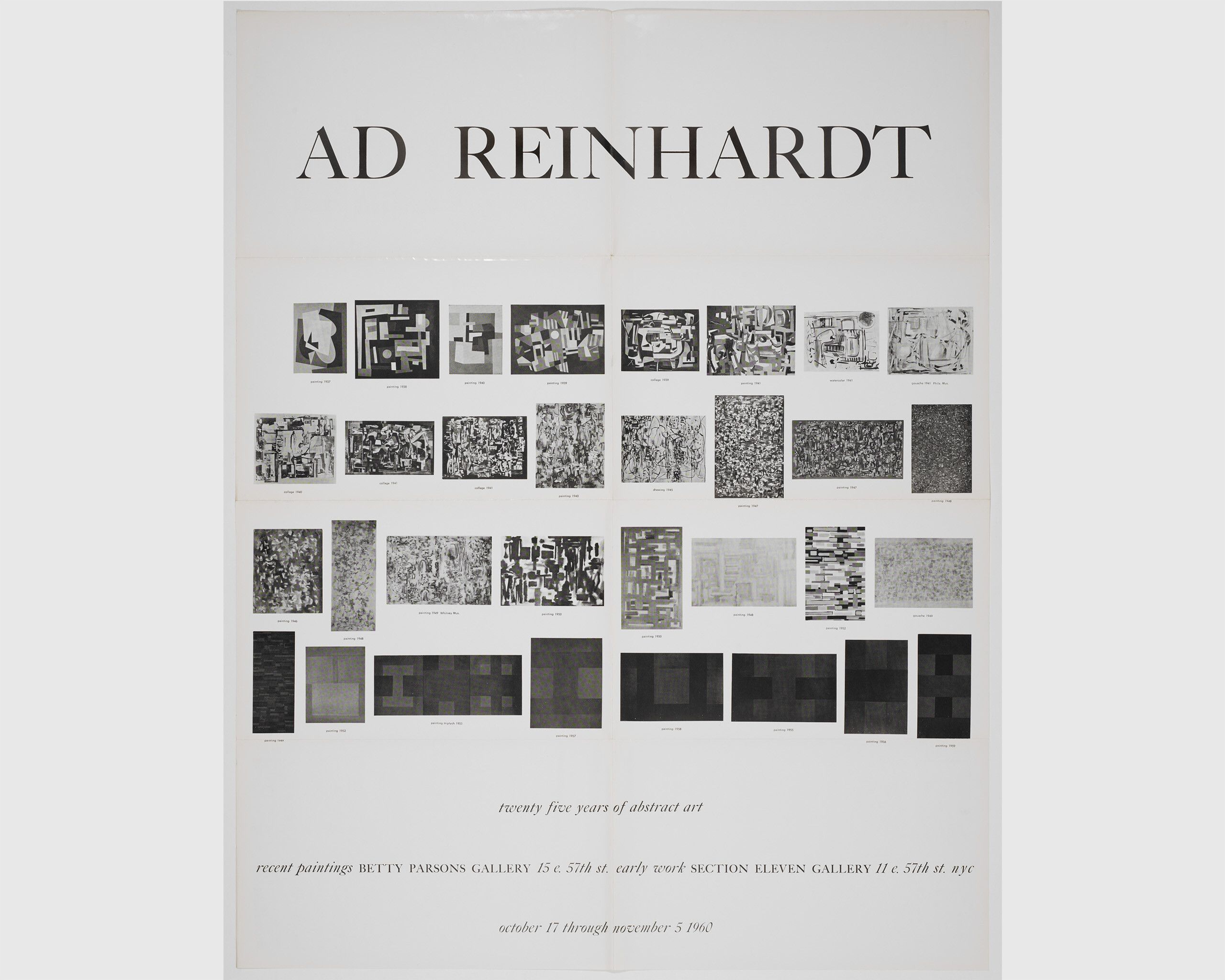 Exhibition poster for 25 Years of Abstract Art, Betty Parsons Gallery, dated 1960