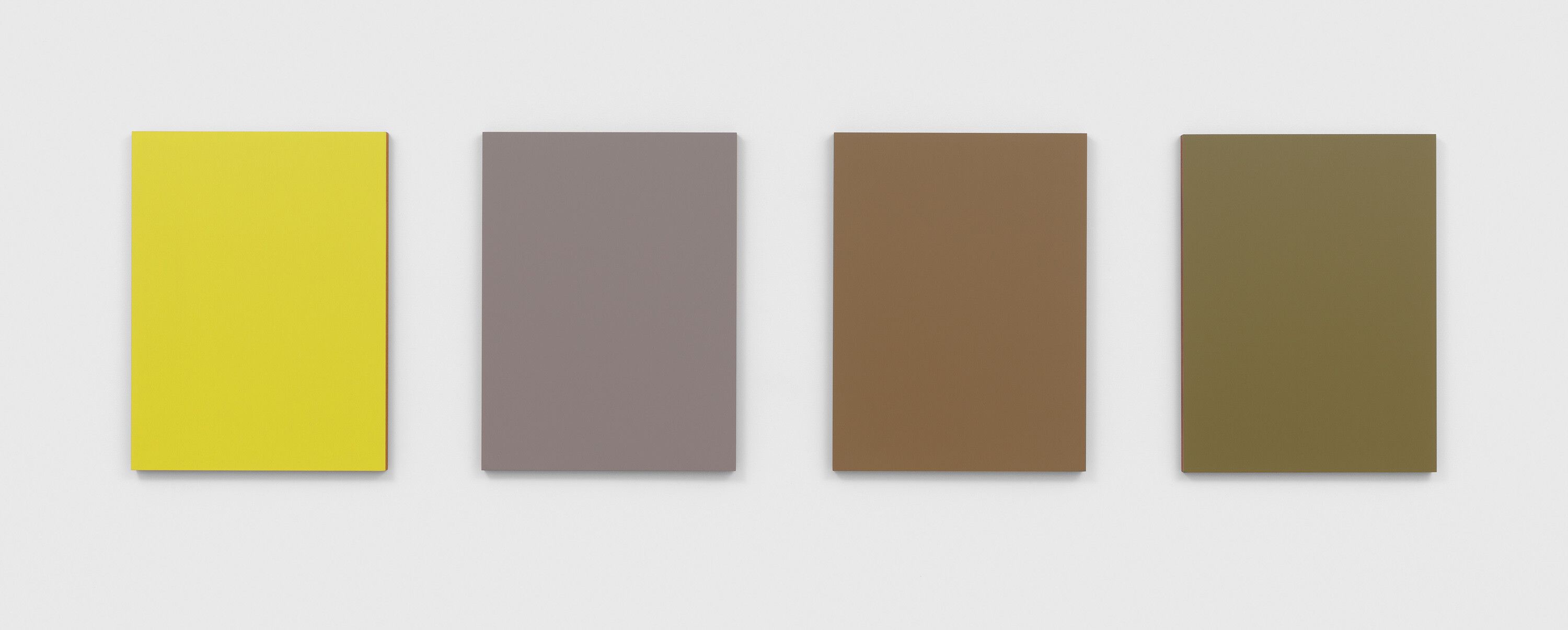 A painting by Sherrie Levine, titled Monochromes After Renoir Nudes: 13-16, dated 2016.