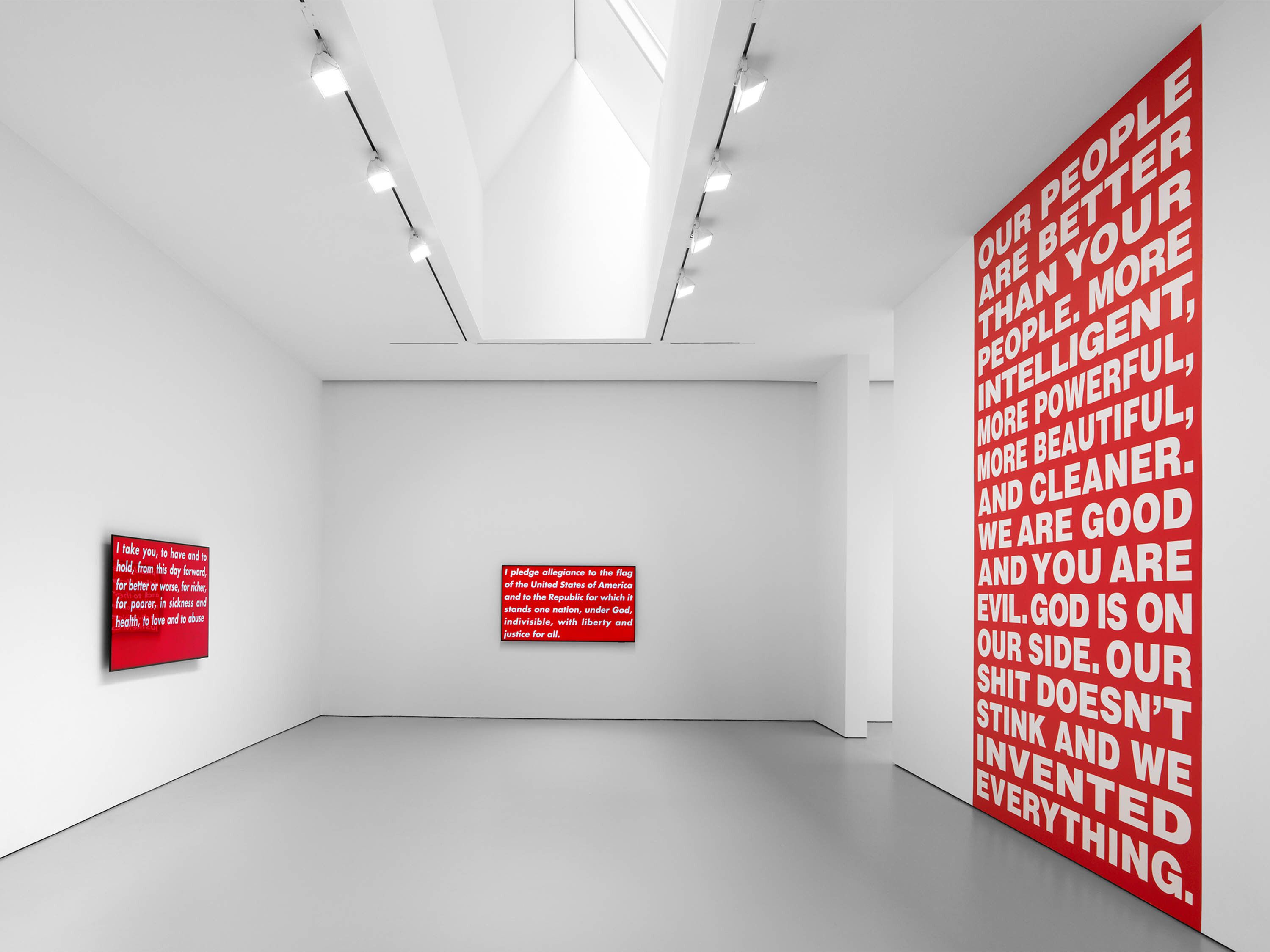 Installation view, Barbara Kruger, David Zwirner, New York, dated 2022