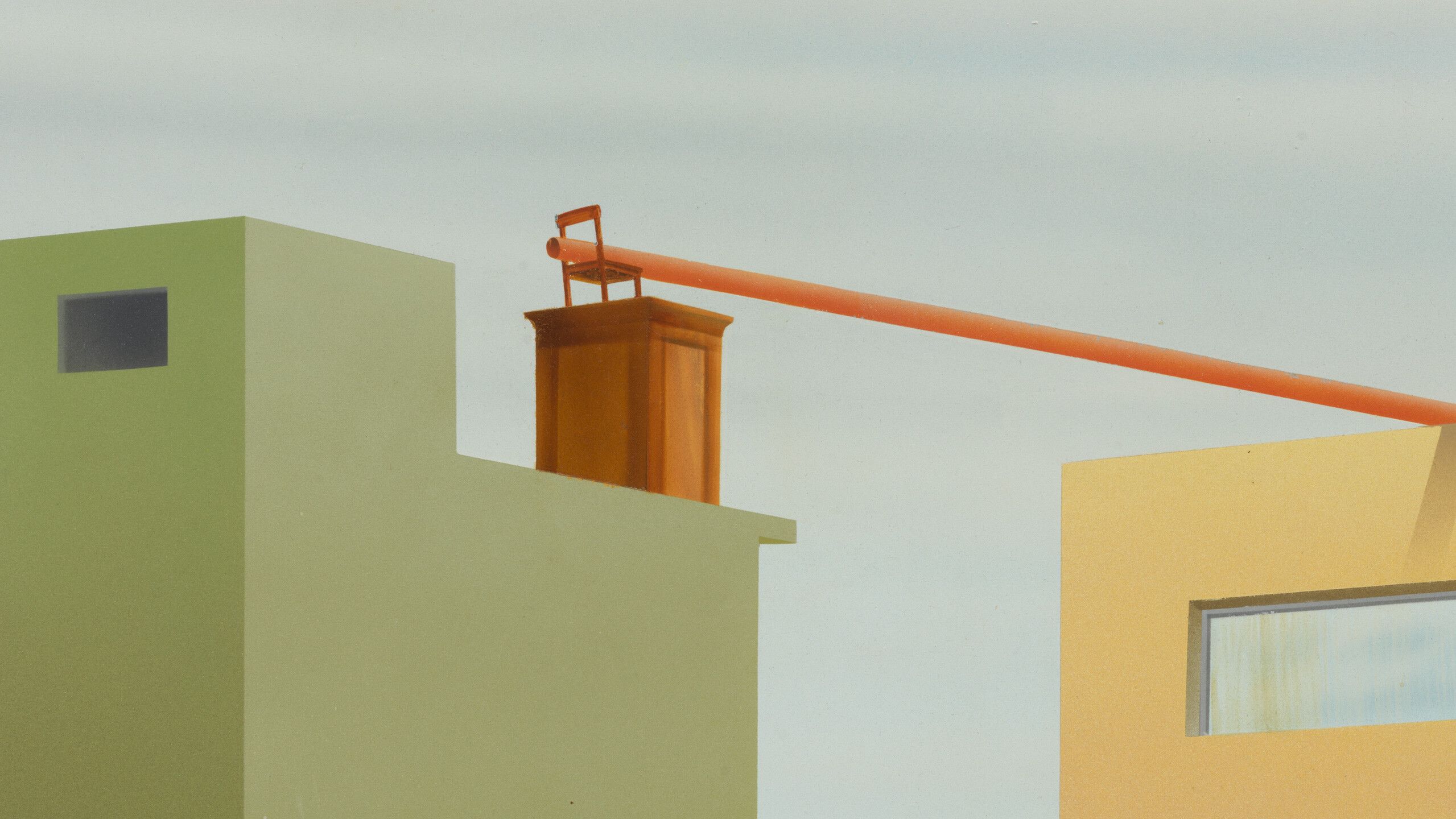 One panel of two paintings comprising an untitled diptych by Francis Alÿs, dated 1995.