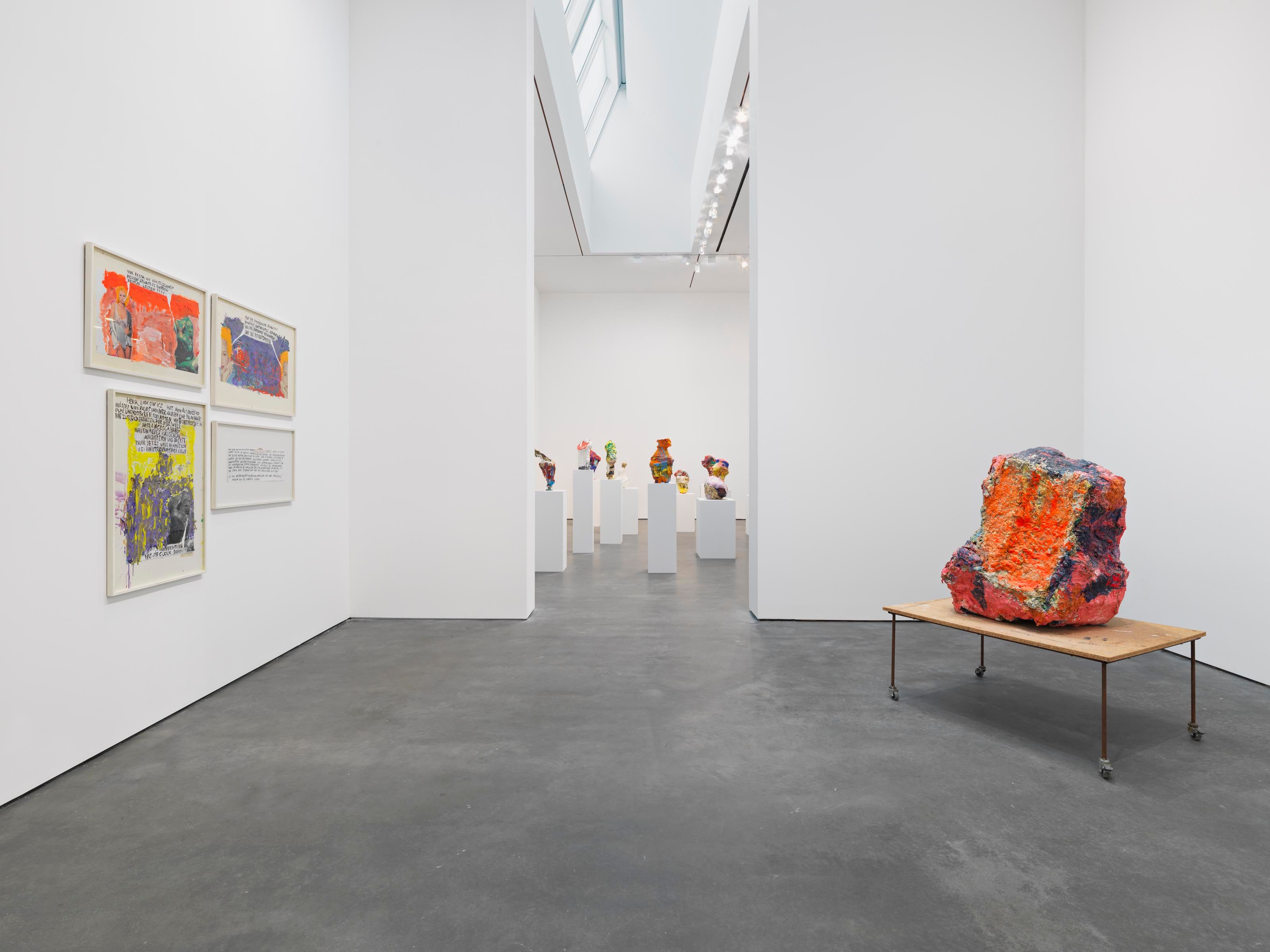 An installation view of the exhibition Franz West, at David Zwirner New York, dated 2014.