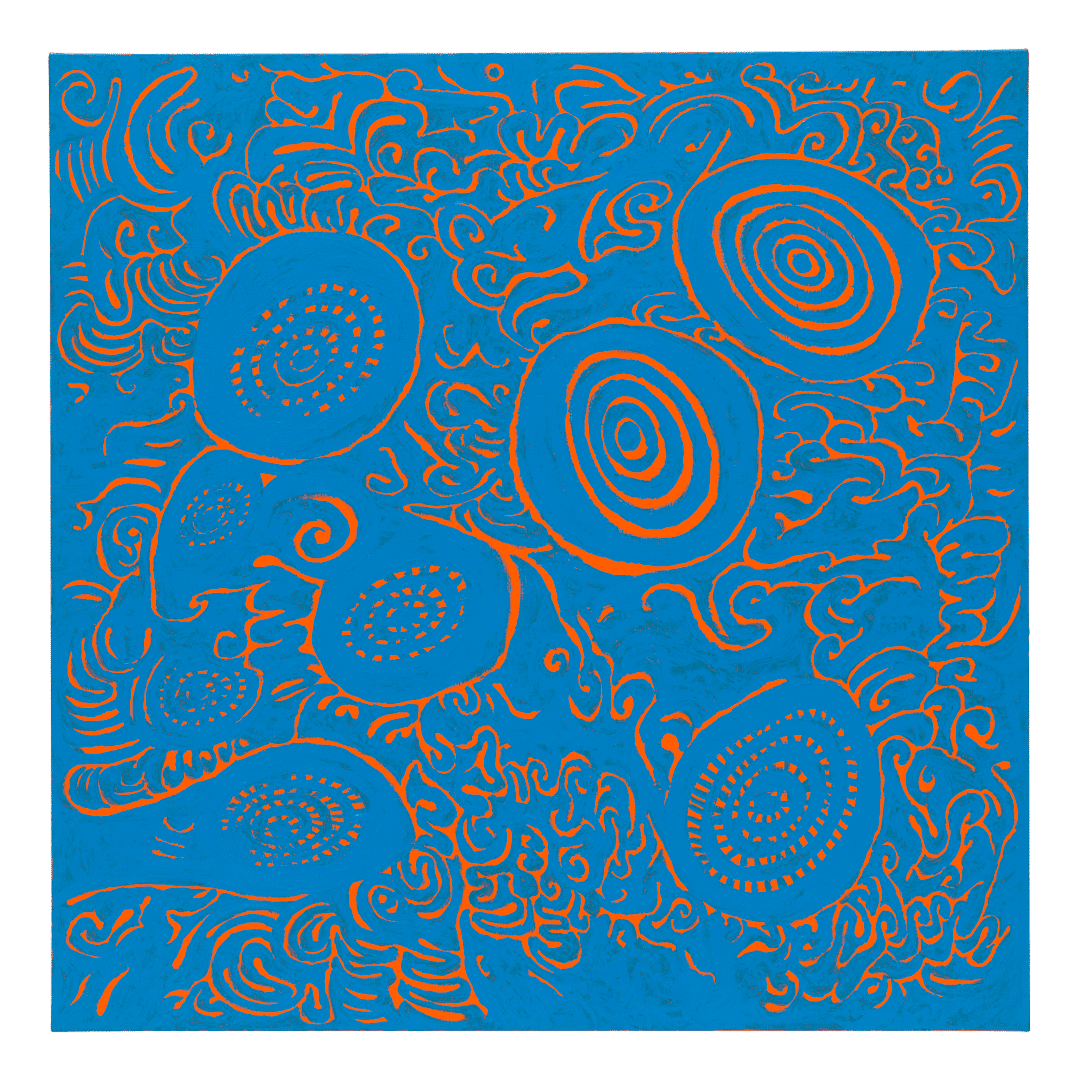 A painting by Yayoi Kusama, titled BEAUTIFUL SPROUTING OF THE DAY I WAS ALIVE, dated 2020.