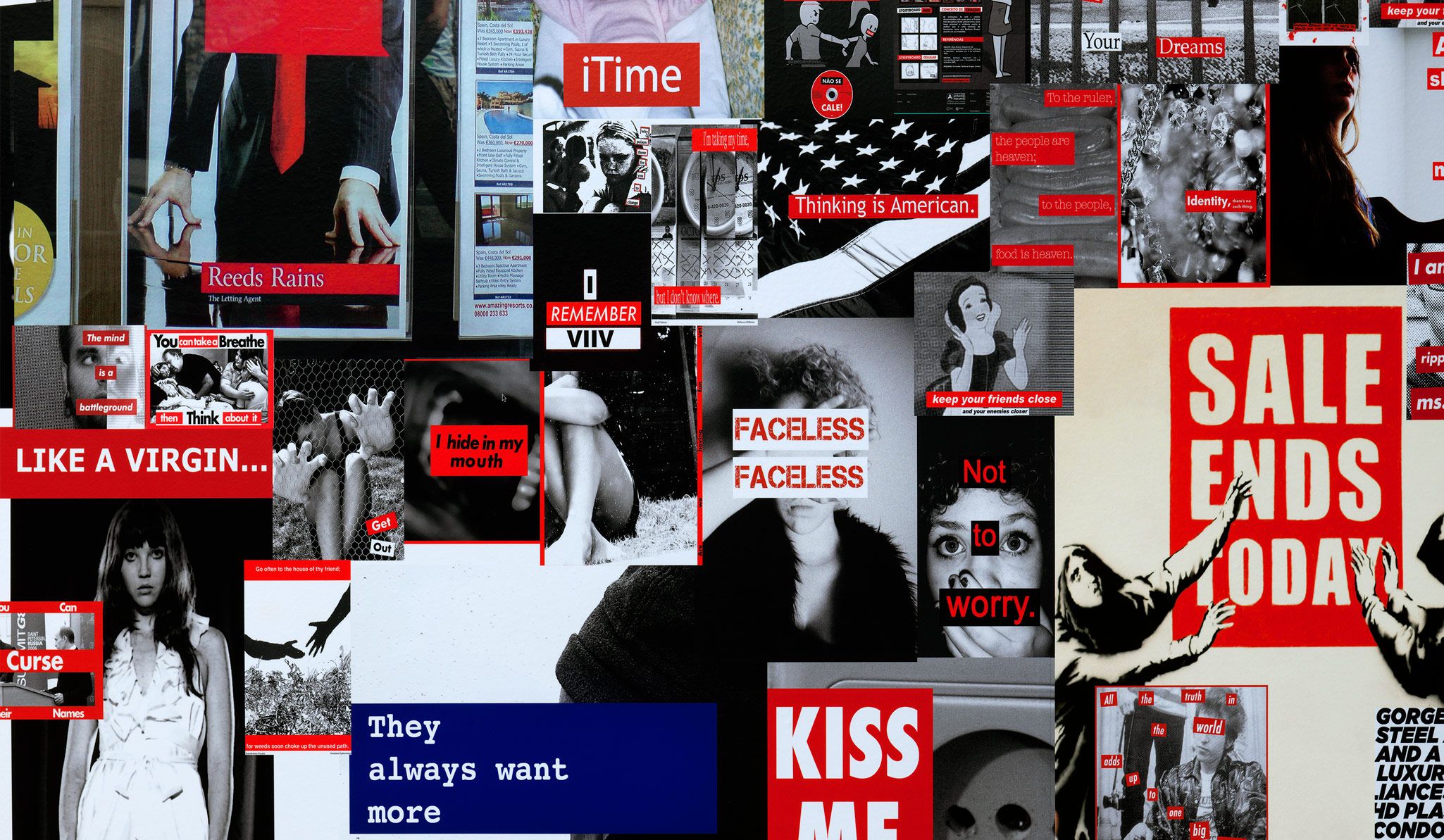 An image of an Installation view, titled Barbara Kruger, David Zwirner, New York, dated 2022