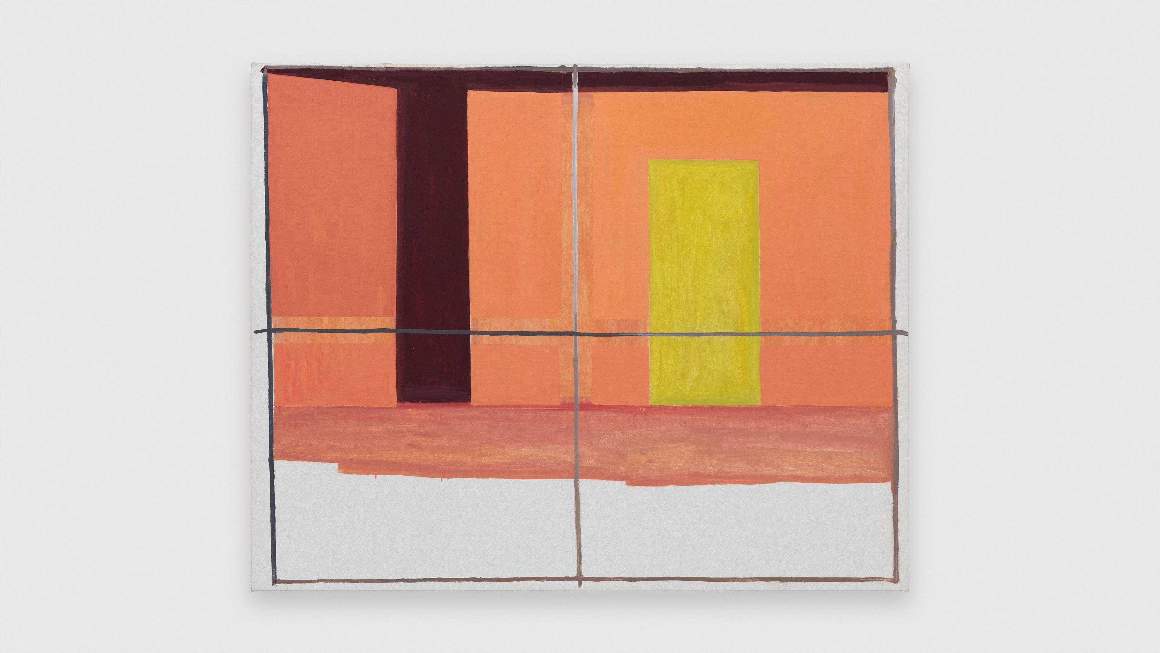A painting by Raoul De Keyser, titled Surplace nr. 4, dated 2002.