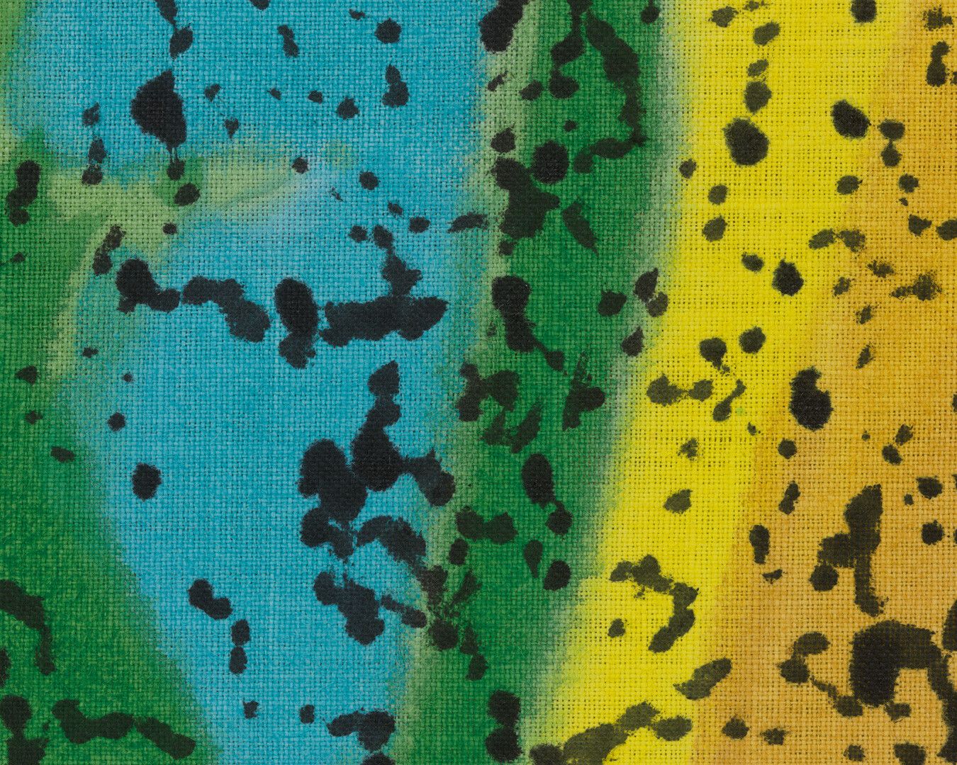 A detail of an oil and alkyd painting on linen by Nate Lowman, titled, Katrina, dated 2020.