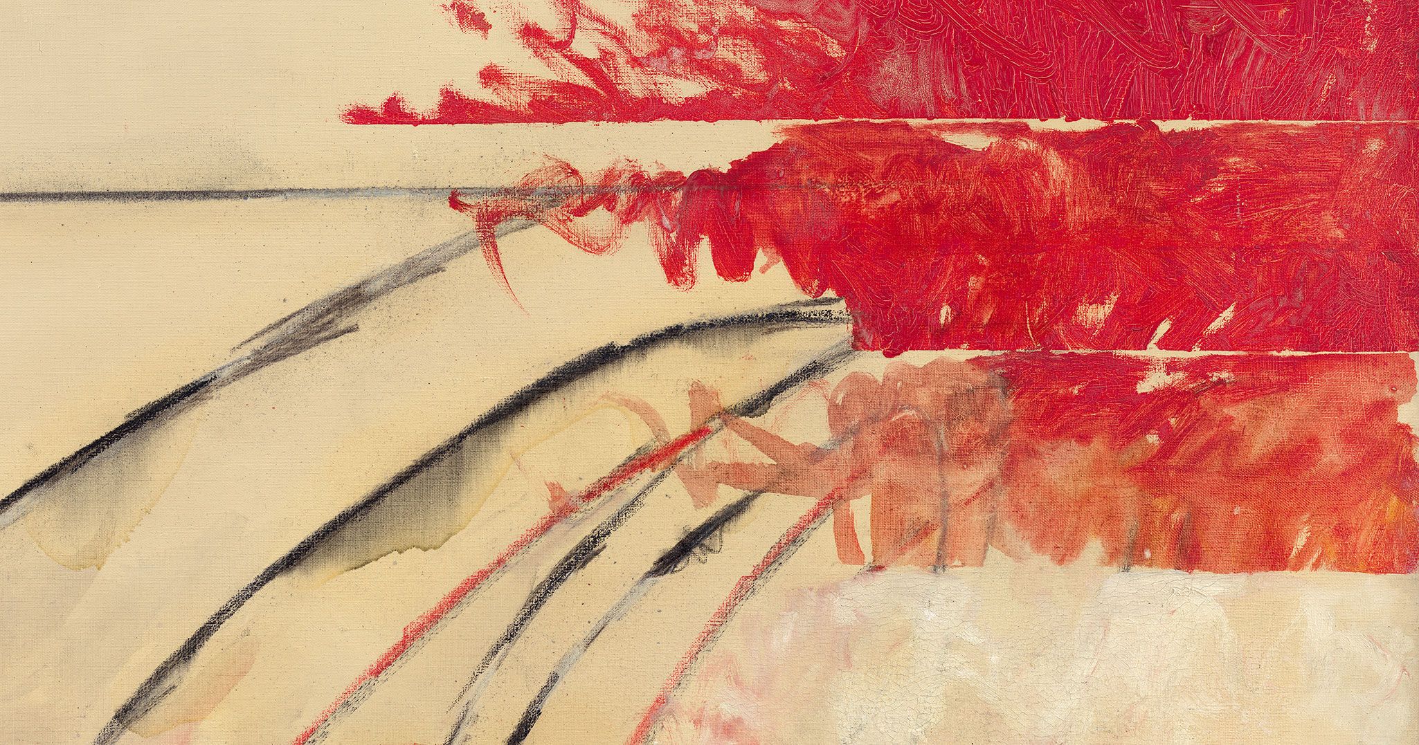 A detail from a painting by Mario Schifano, Particolare di propaganda, dated 1964.