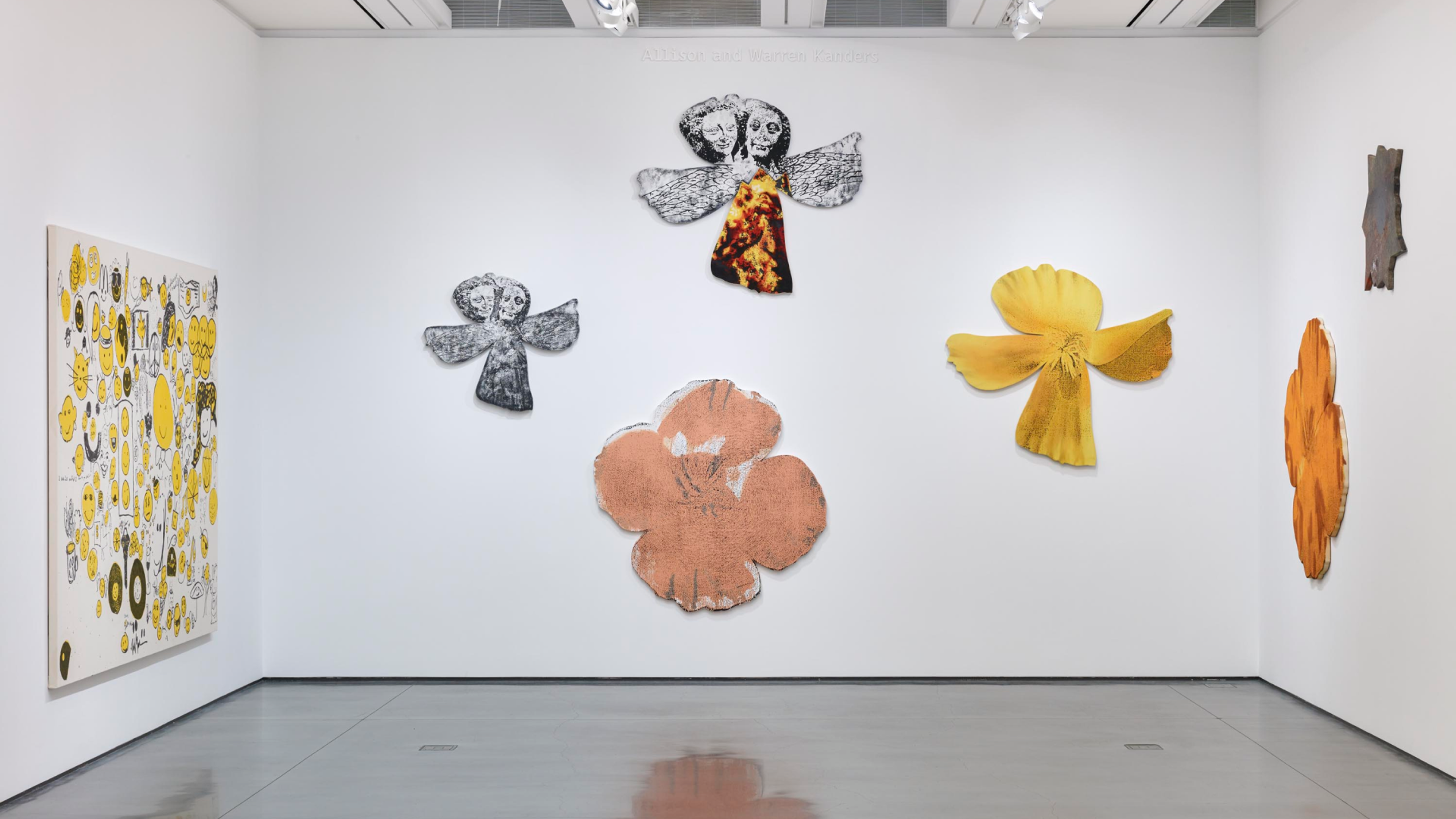 Installation view of the exhibition, Nate Lowman: Before and After, at Aspen Art Museum in Aspen, dated 2017.