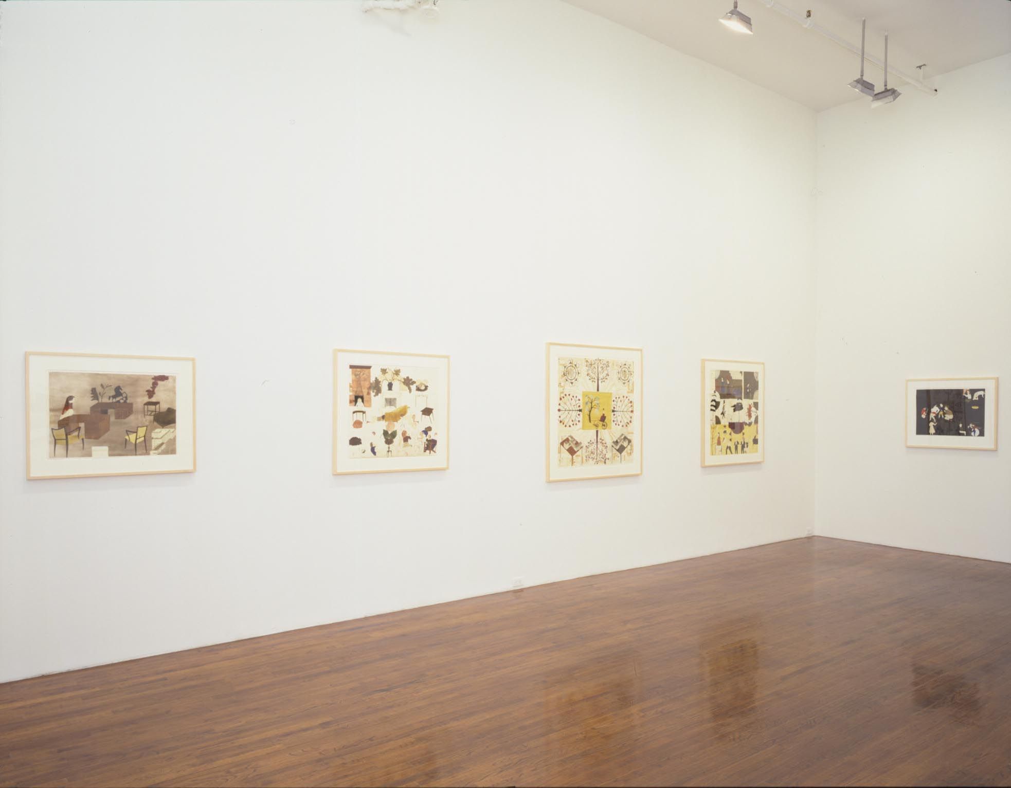 An installation view of the exhibition Jockum Nordstrom, at David Zwirner New York, dated 2002.