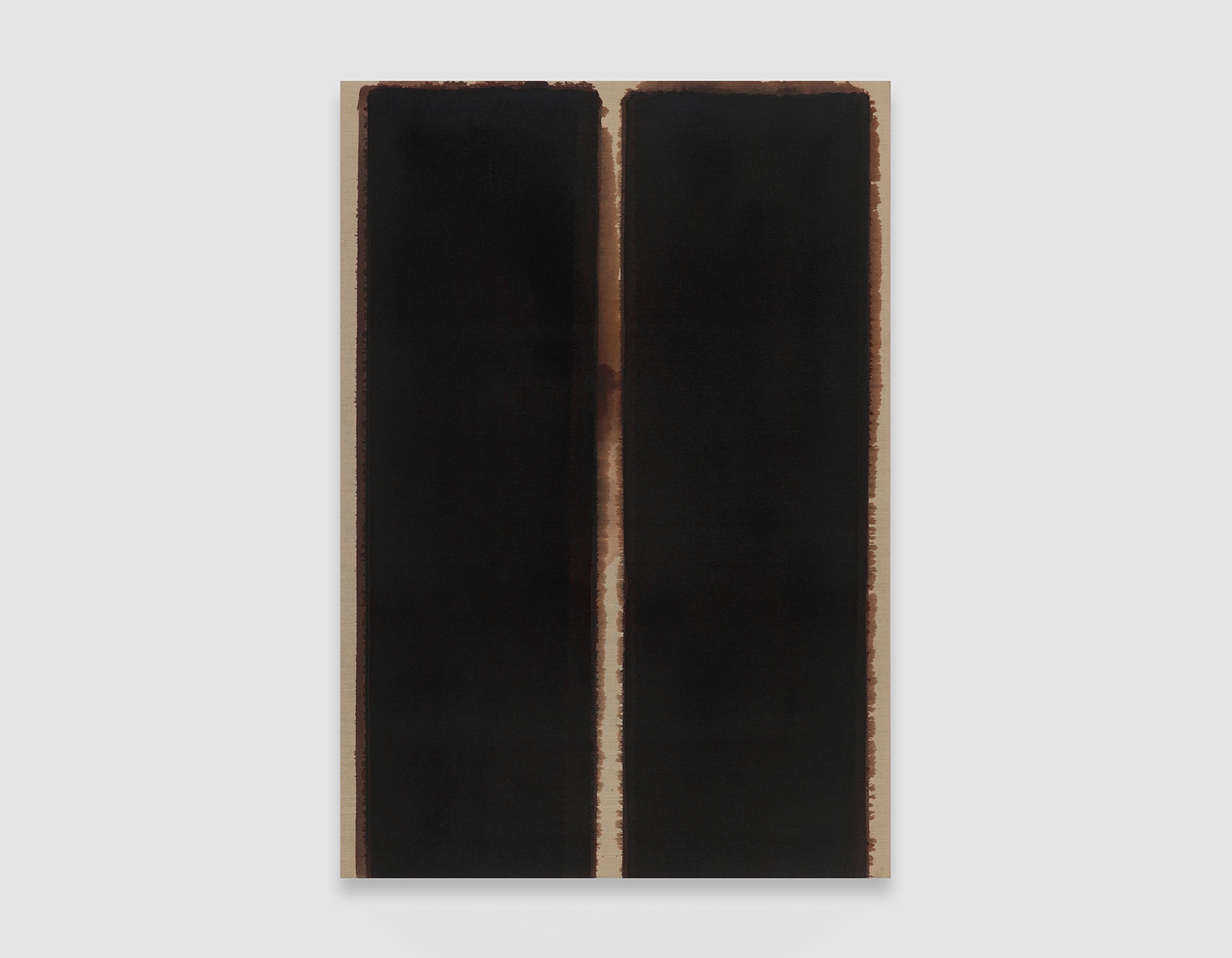 A painting by Yun Hyong-keun, titled Burnt Umber & Ultramarine, dated 1993.