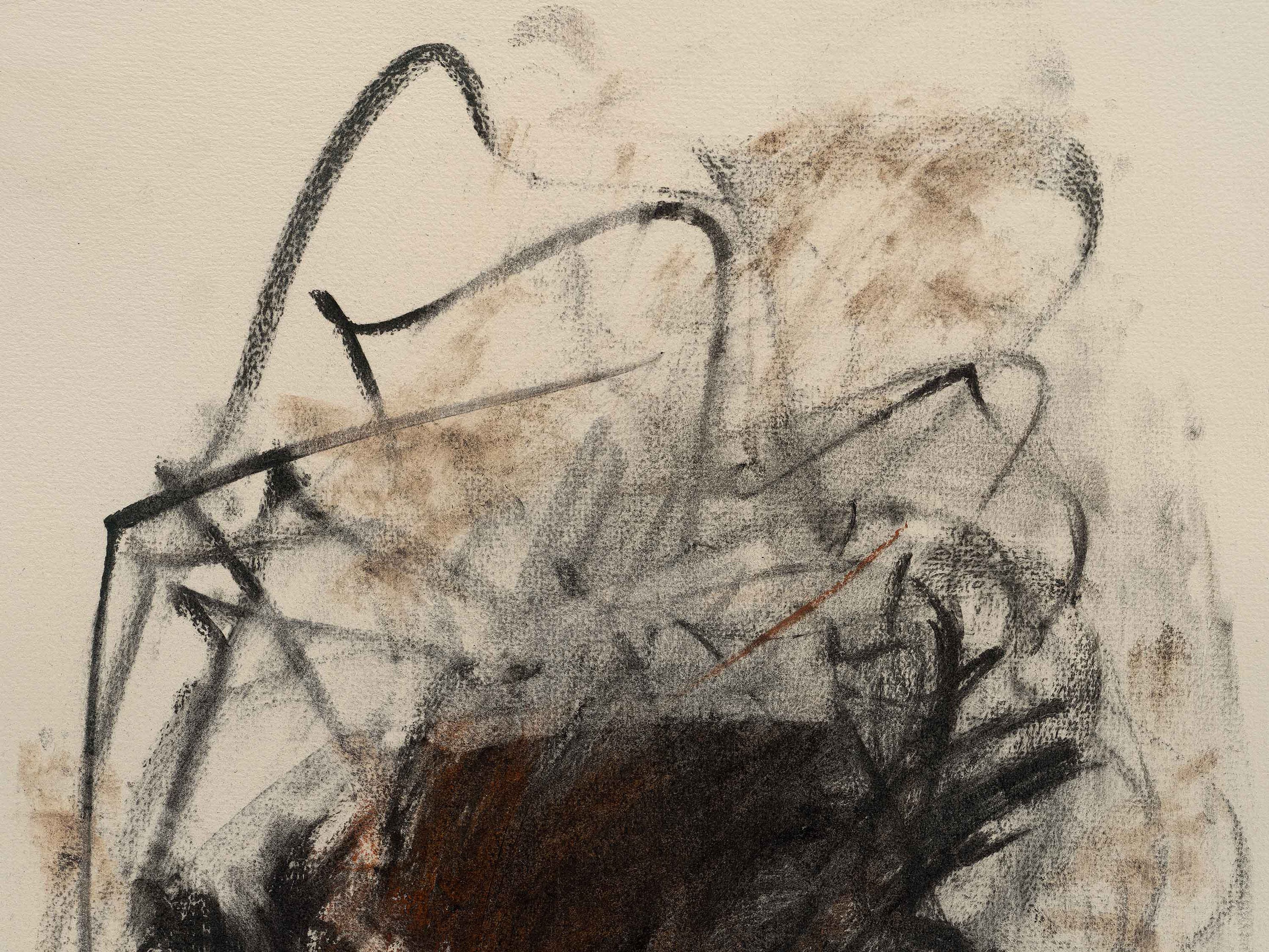 A detail from an untitled work on paper by Joan Mitchell, dated circa 1964.
