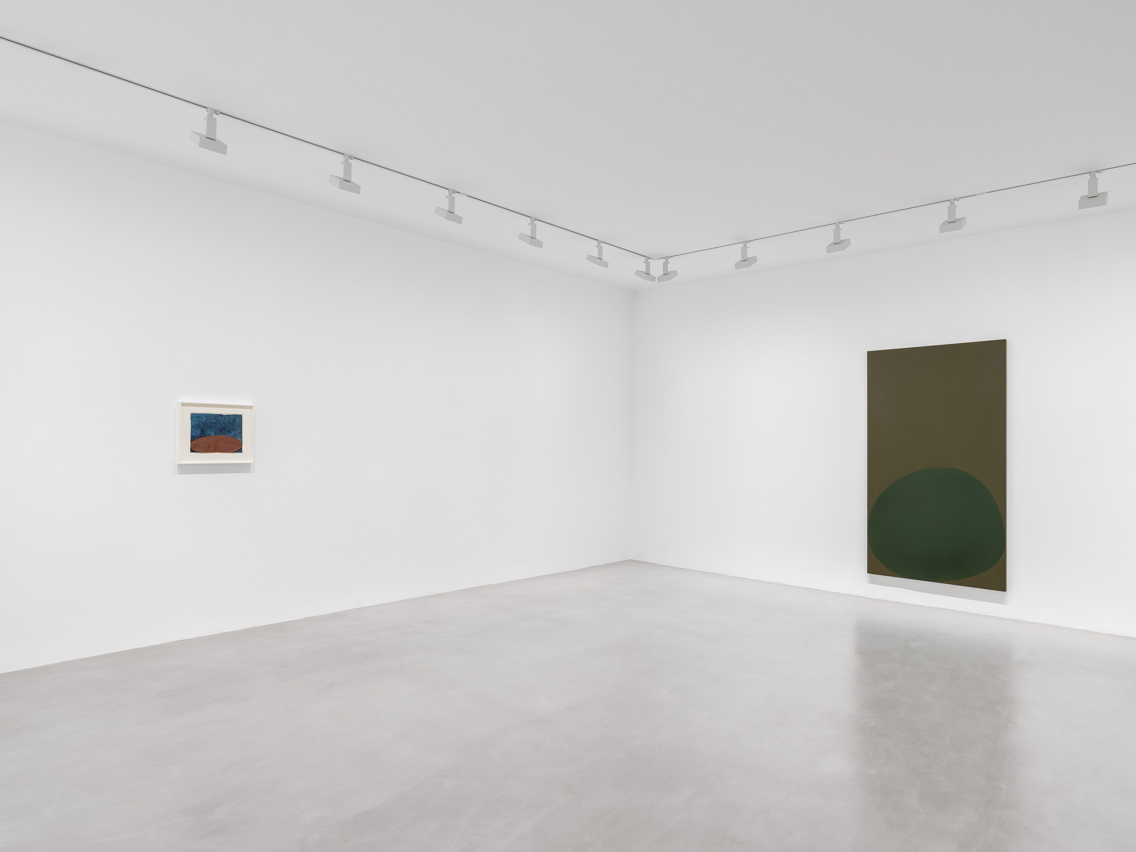 An installation view of the Exhibition, Suzan Frecon: Light Factory, at David Zwirner in Paris, dated 2025.