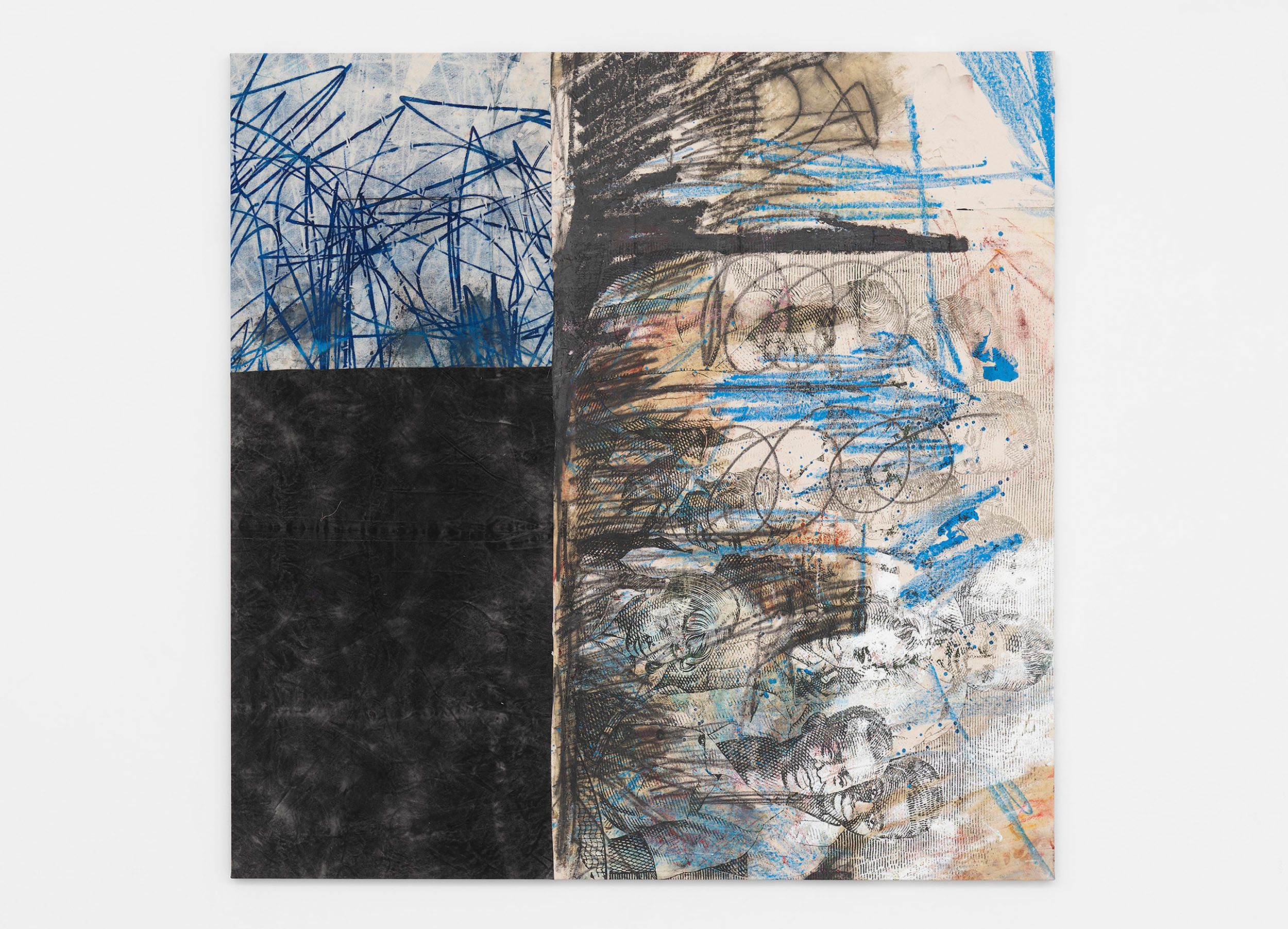 An untitled painting by Oscar Murillo, dated 2015 to 2016.