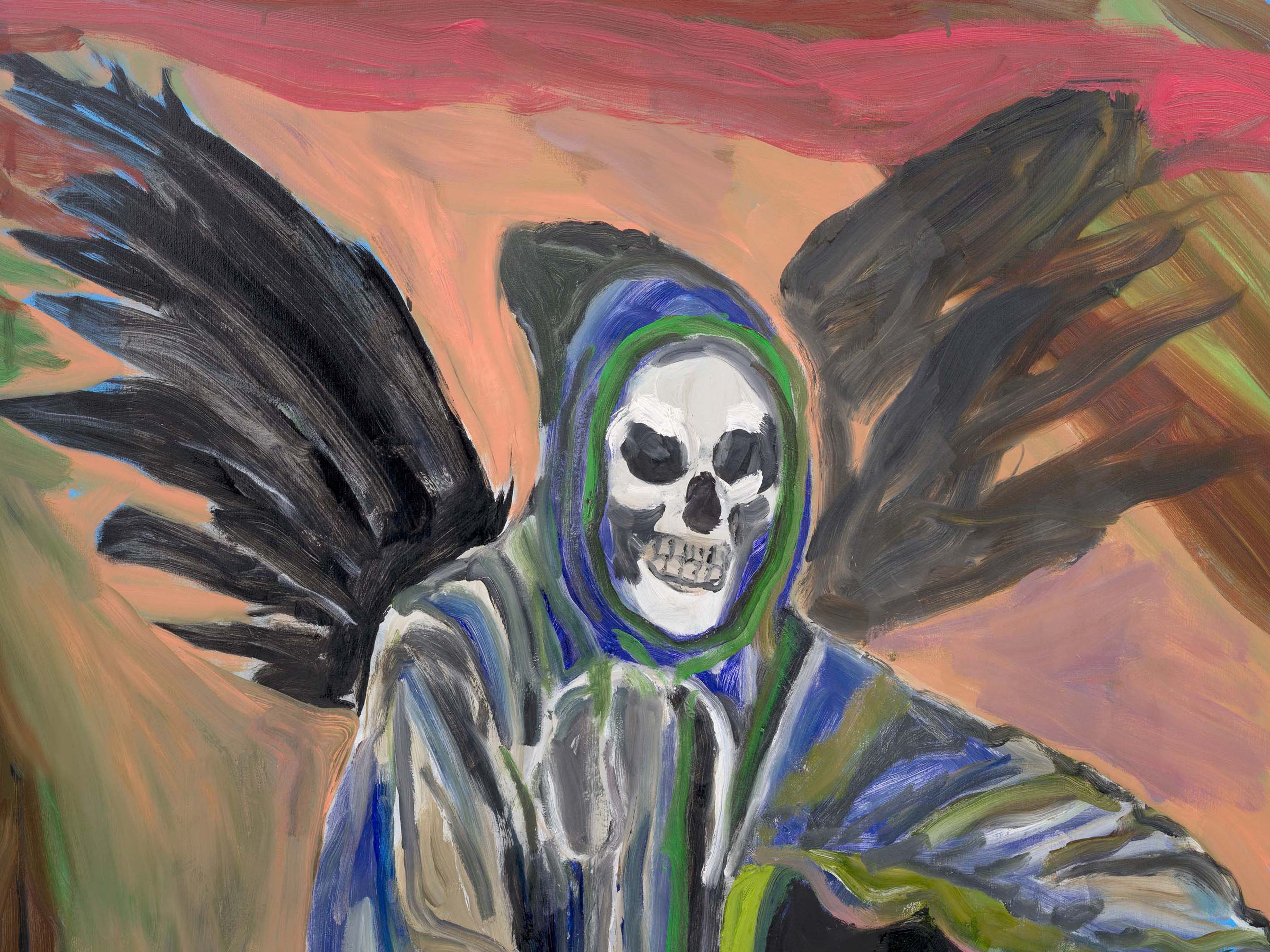 A detail from a painting by Josh Smith, titled Feel it All Again, dated 2025.