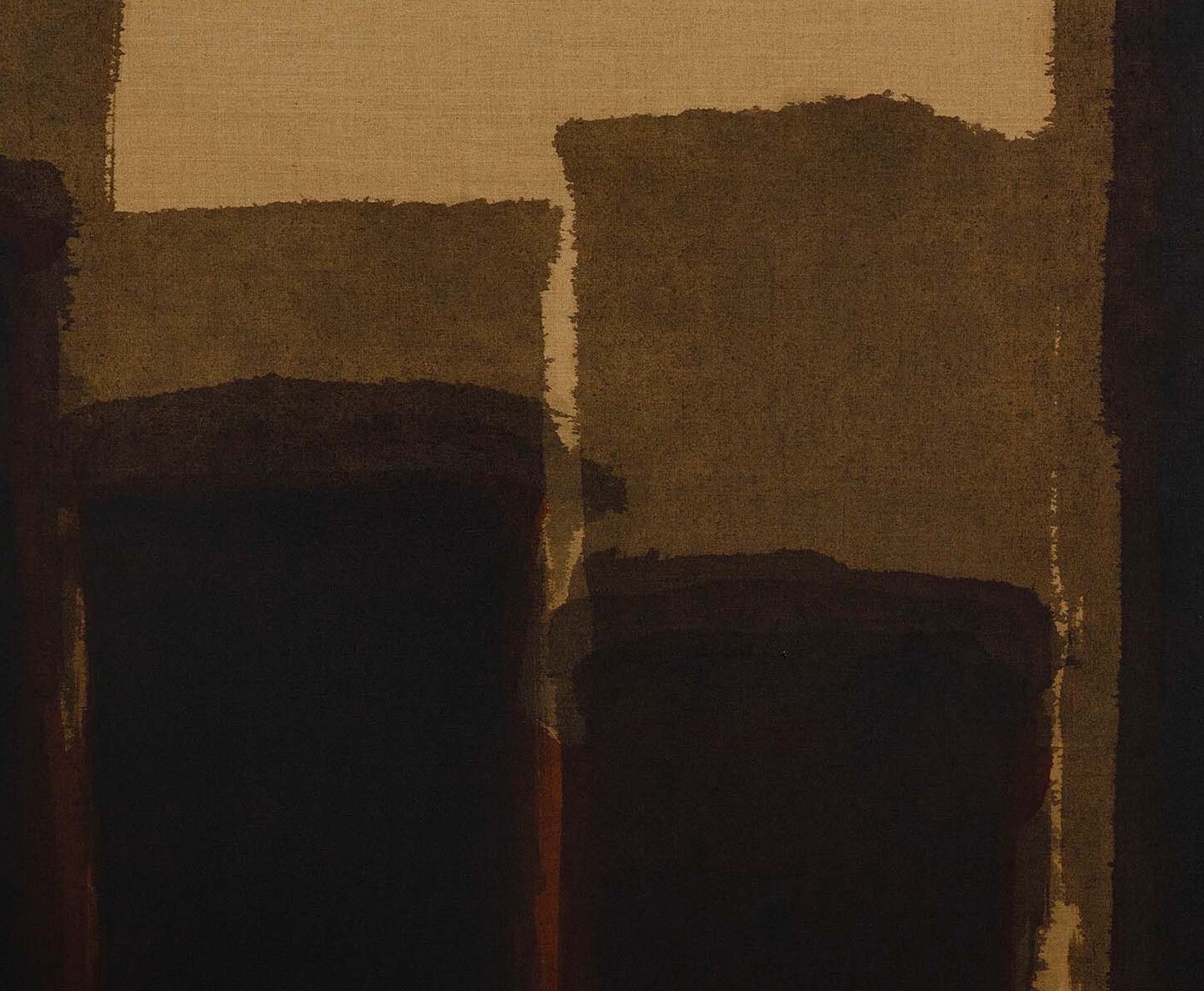 A detail of a painting by Yun Hyong-keun, titled Burnt Umber, dated 1980