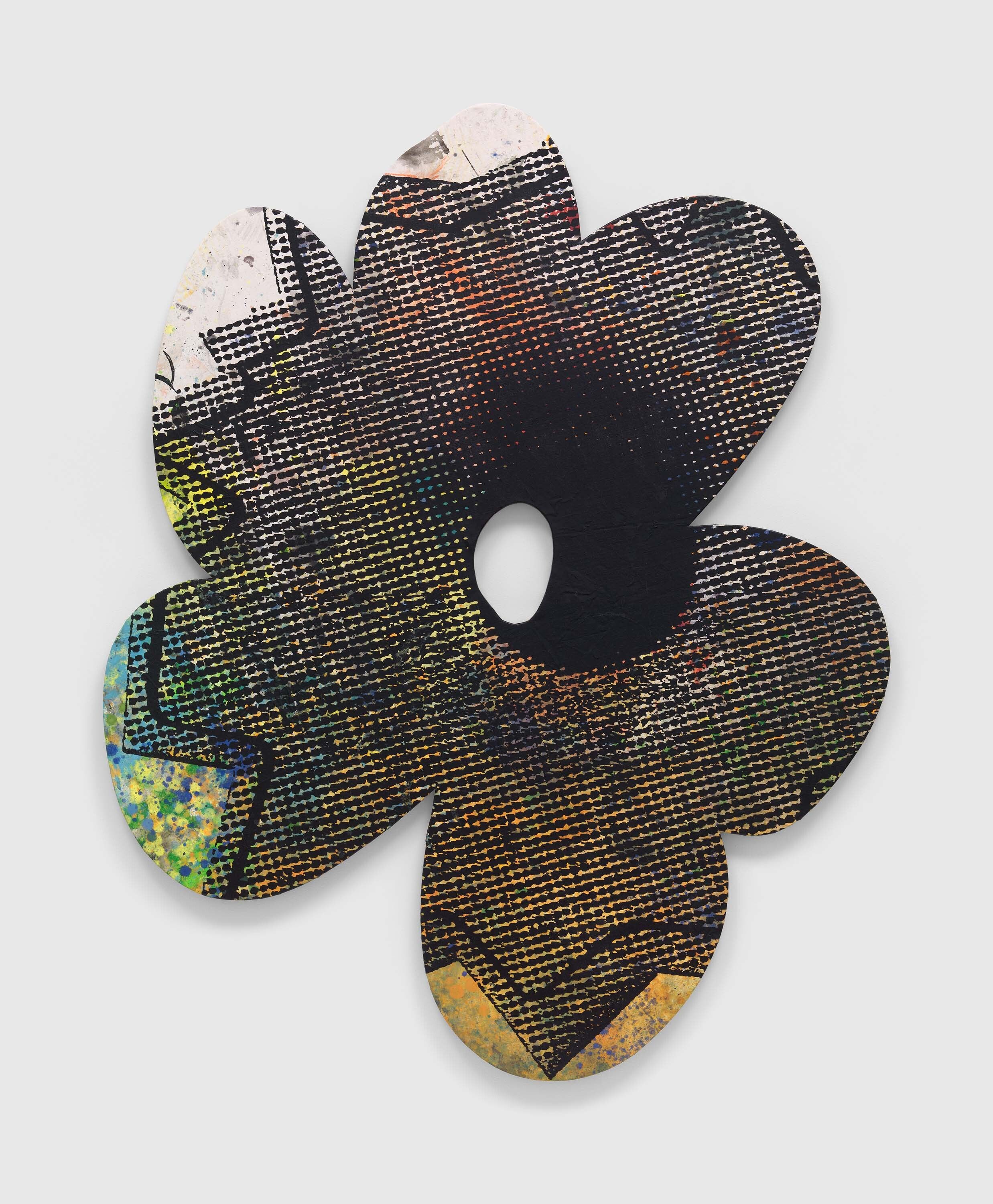 A painting by Nate Lowman, titled Hollow Point Zero, dated 2022.