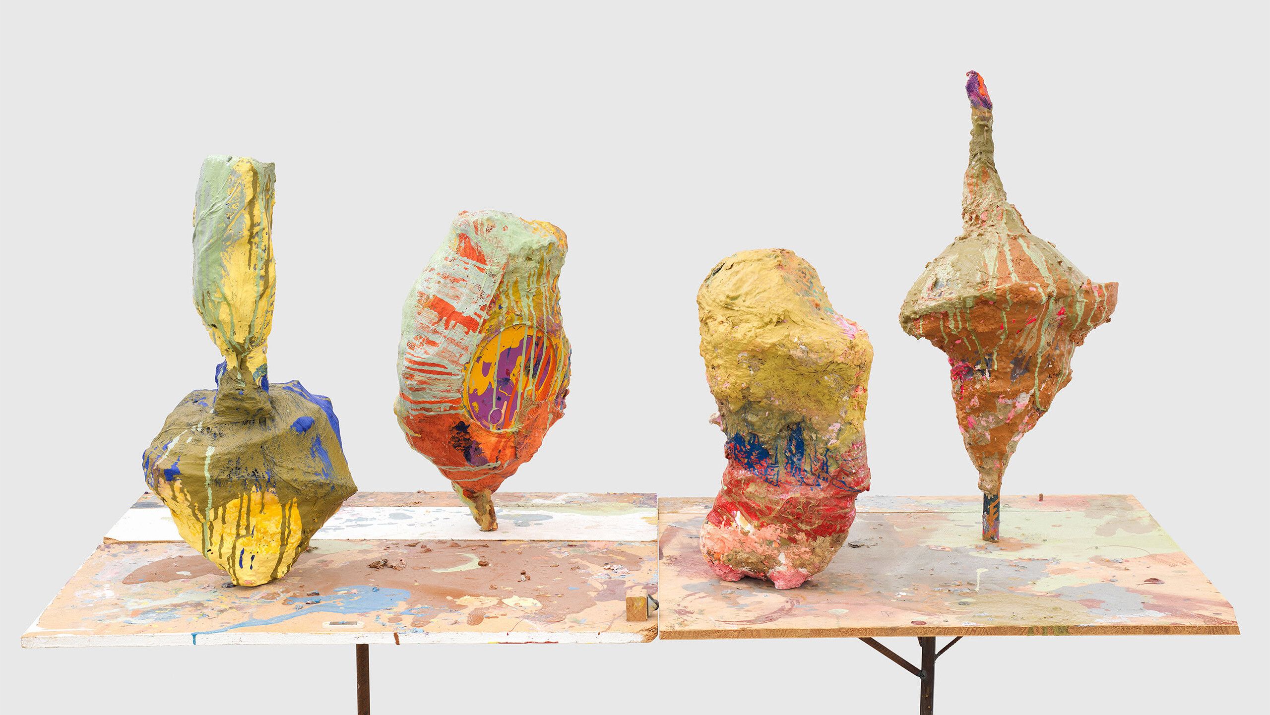 A detail of an artwork by Franz West, titled Telefonat (Phone Call), dated 1997