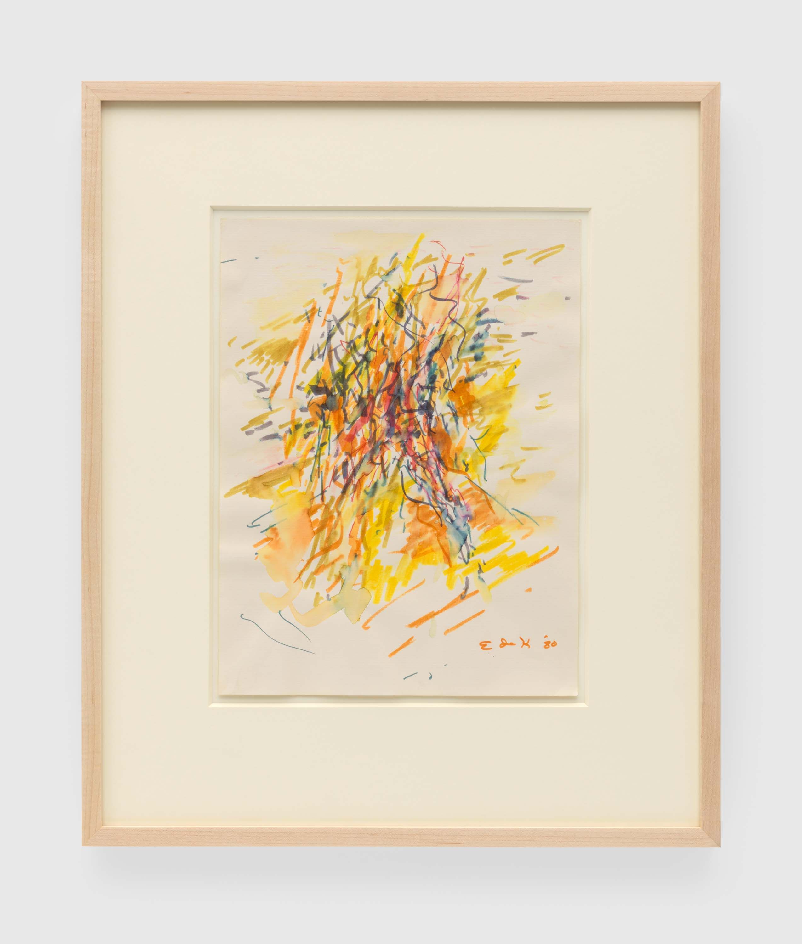 An untitled work on paper by Elaine de Kooning, dated 1980.