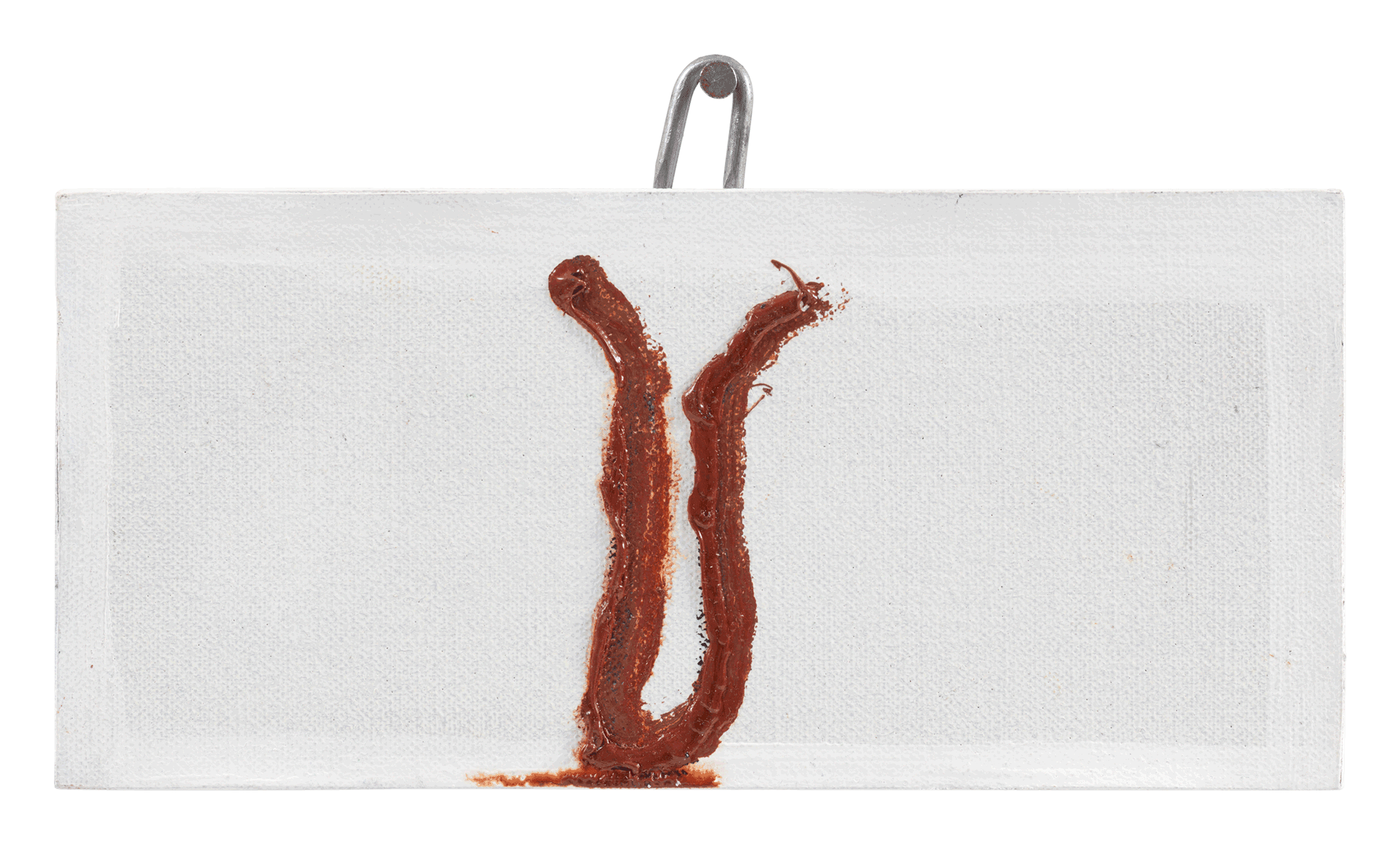 An oil and gesso painting on canvas mounted on wood with U-bolt by Raoul De Keyser, titled, Dance, dated 2012.