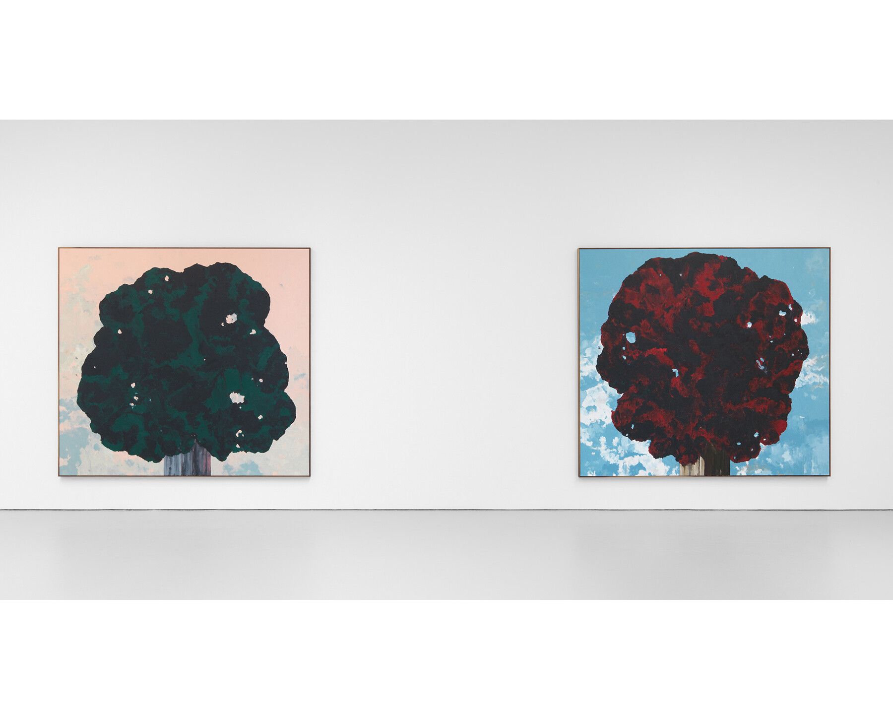 An installation view of the exhibition titled Harold Ancart: Traveling Light, at David Zwirner, New York, in 2020.