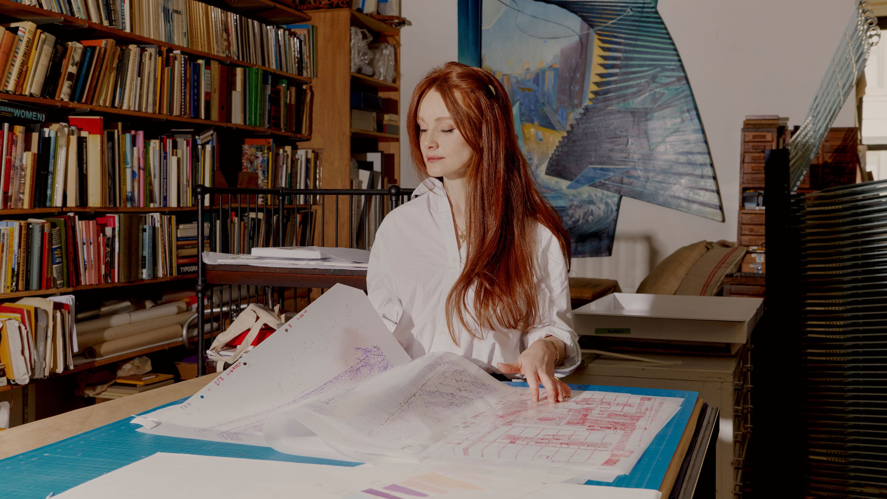 Cynthia Talmadge in her print studio.