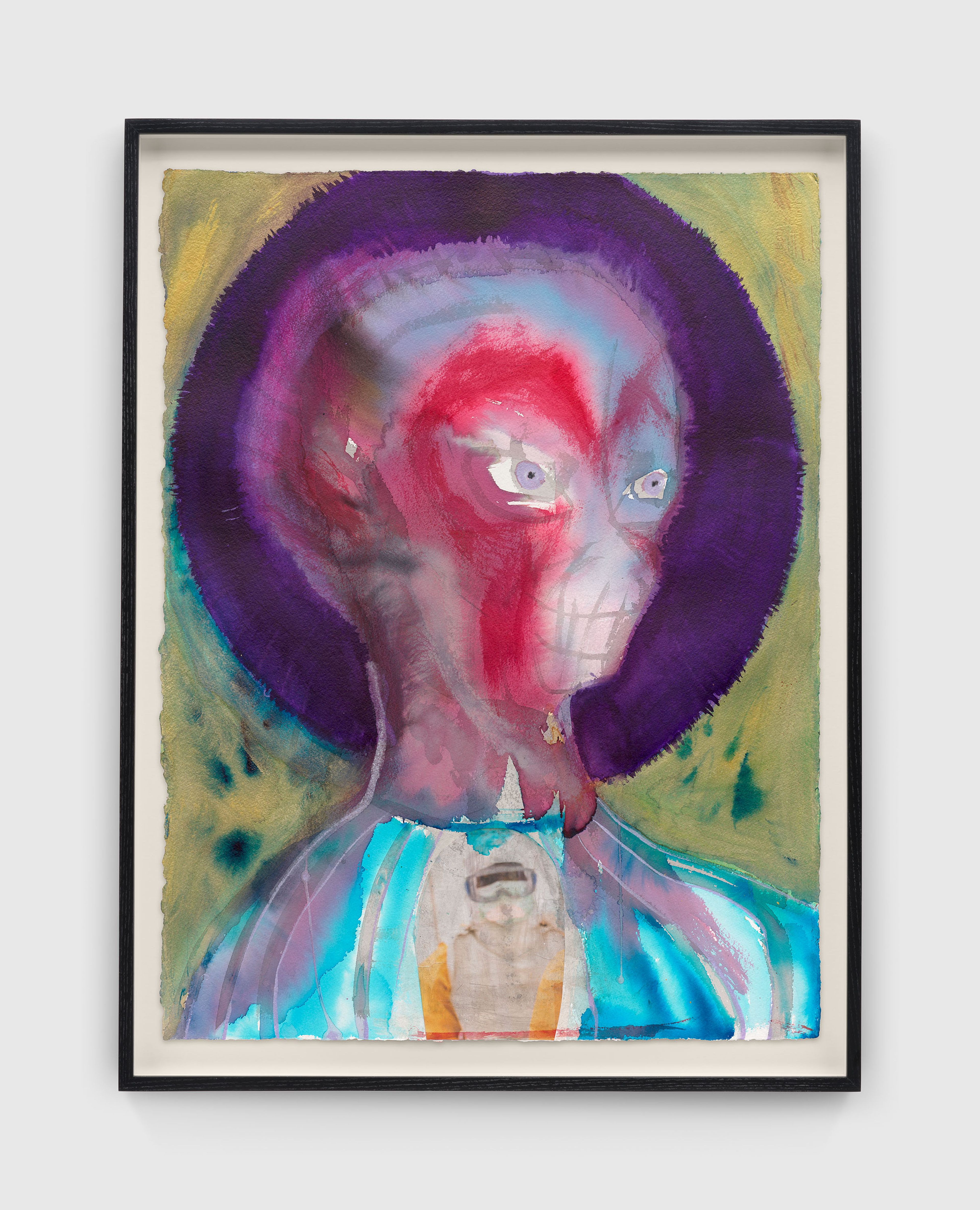 An untitled work on paper by Huma Bhabha, dated 2025.