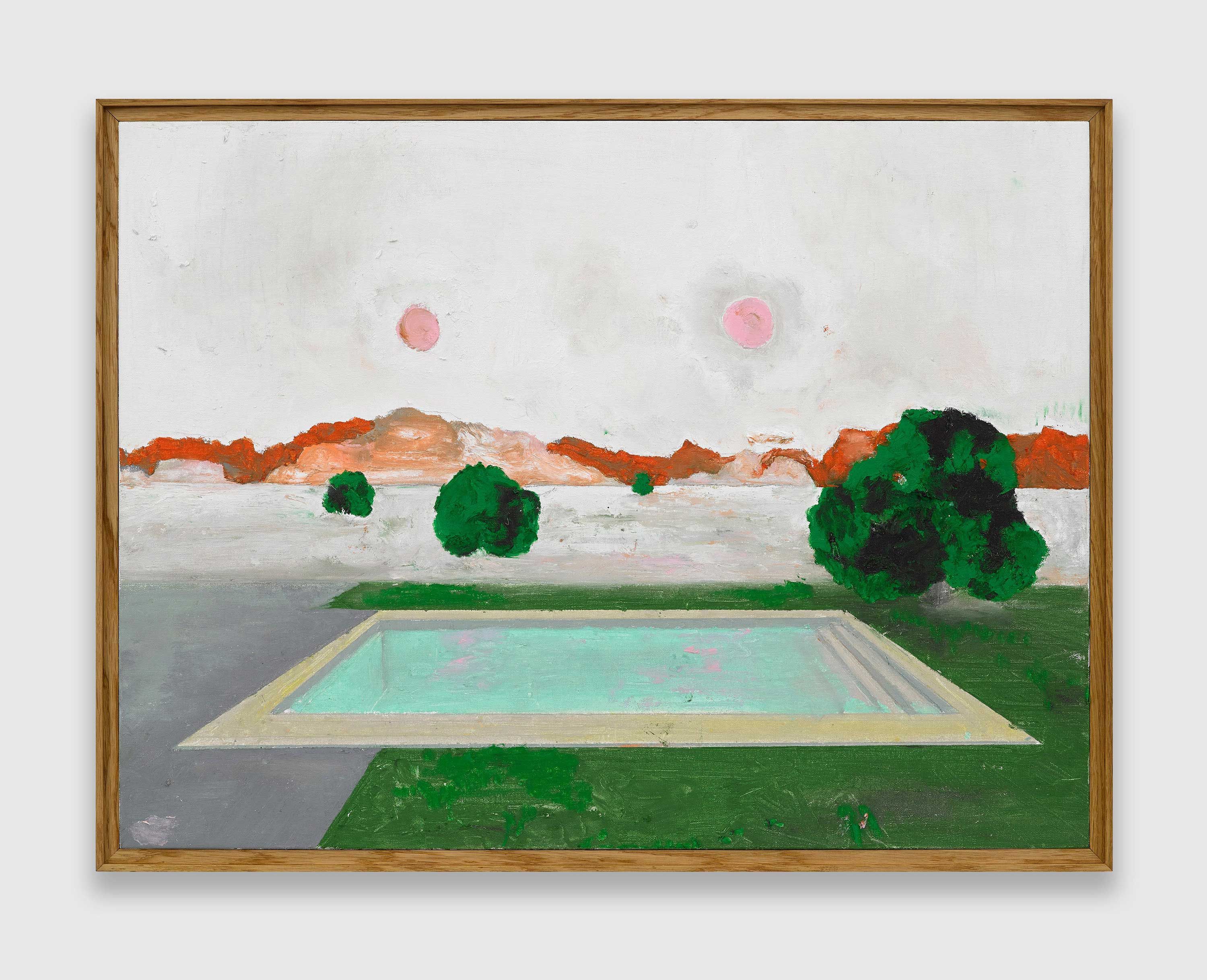 An oil stick and pencil on canvas in artist's frame artwork by Harold Ancart, titled Untitled, dated 2021.