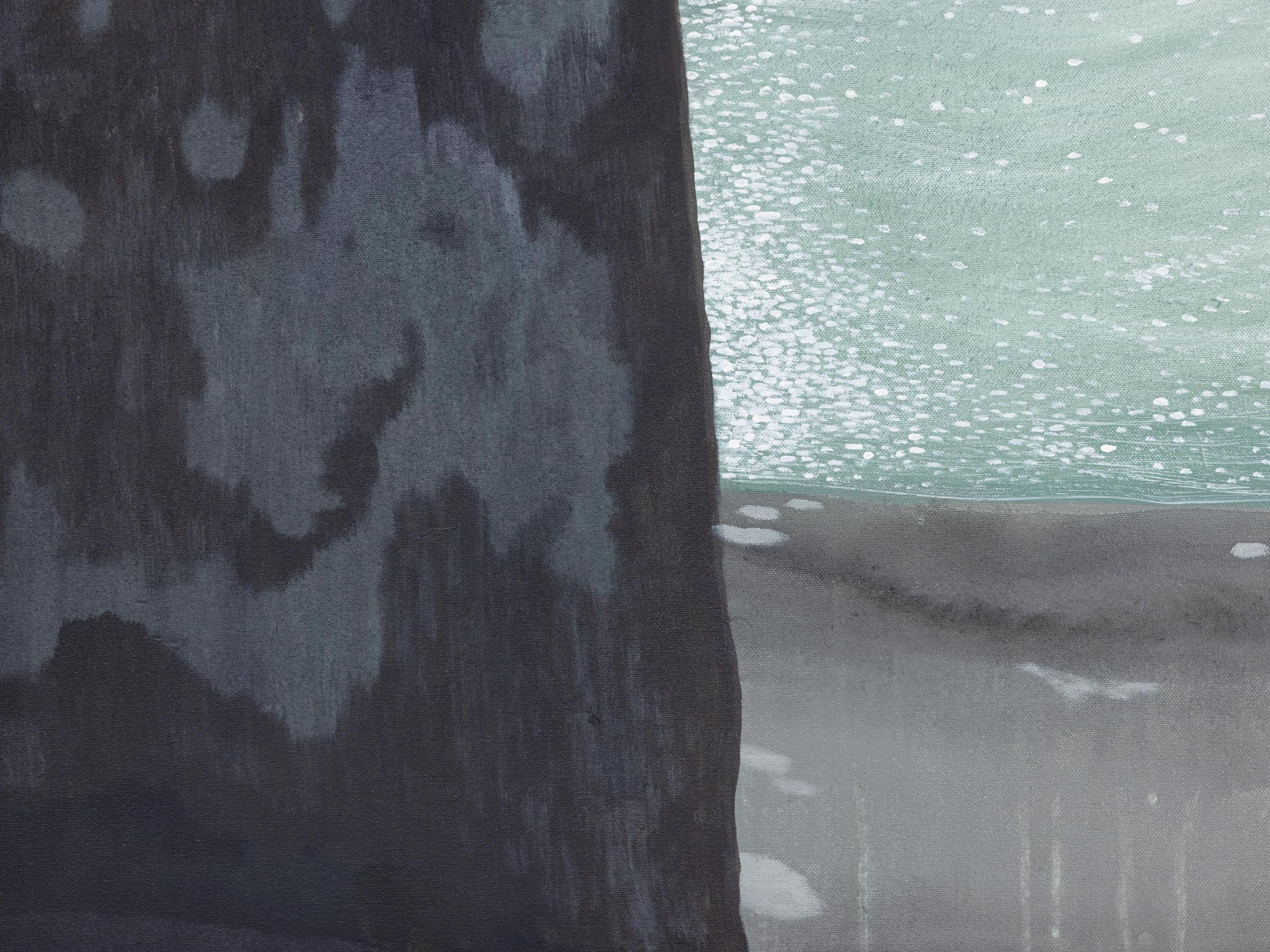 A detail from a painting by Prae Pupityastaporn, titled Between existing, dated 2025.