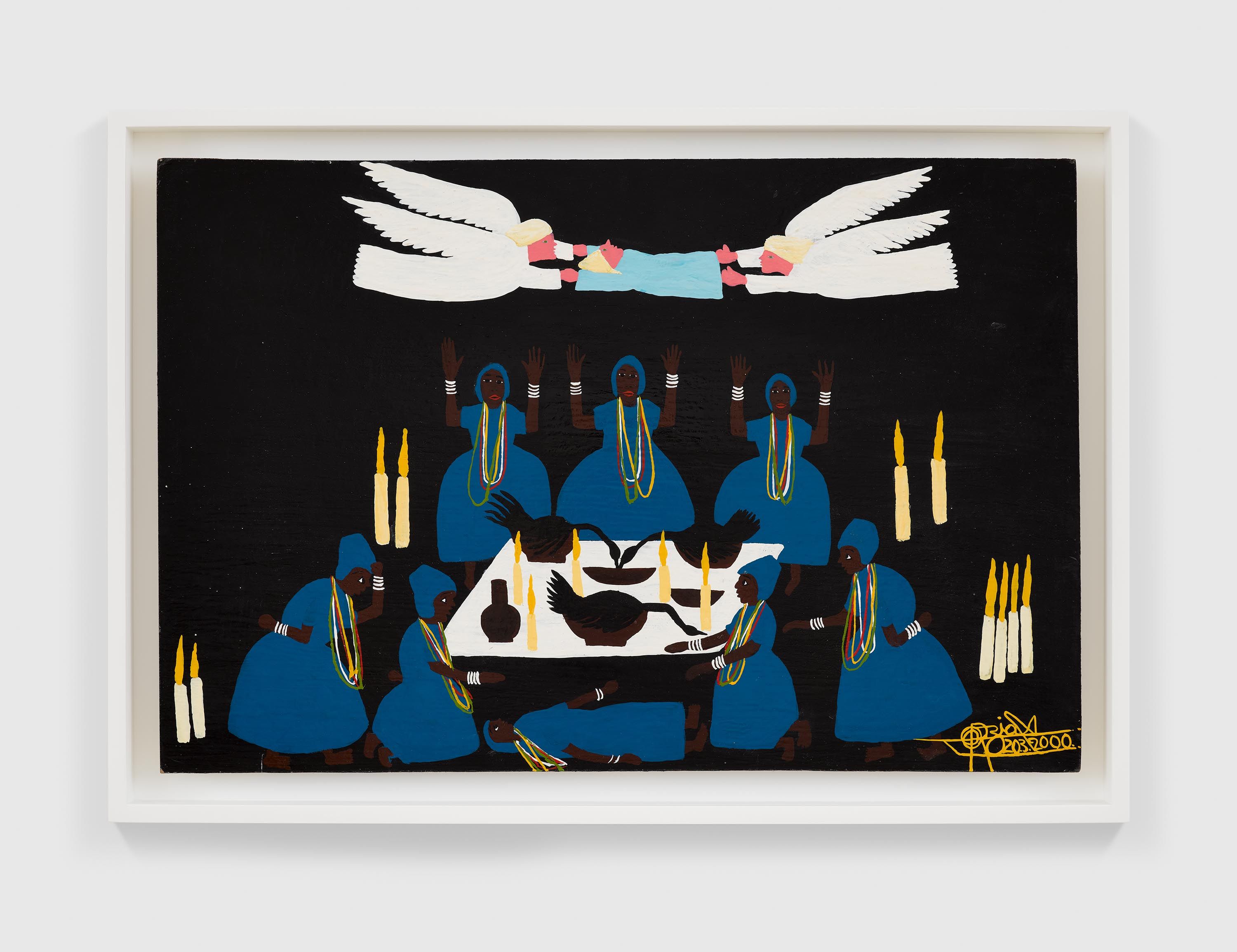 A painting by Odoteres Ricardo de Ozias, titled A cerimônia, dated 2000.