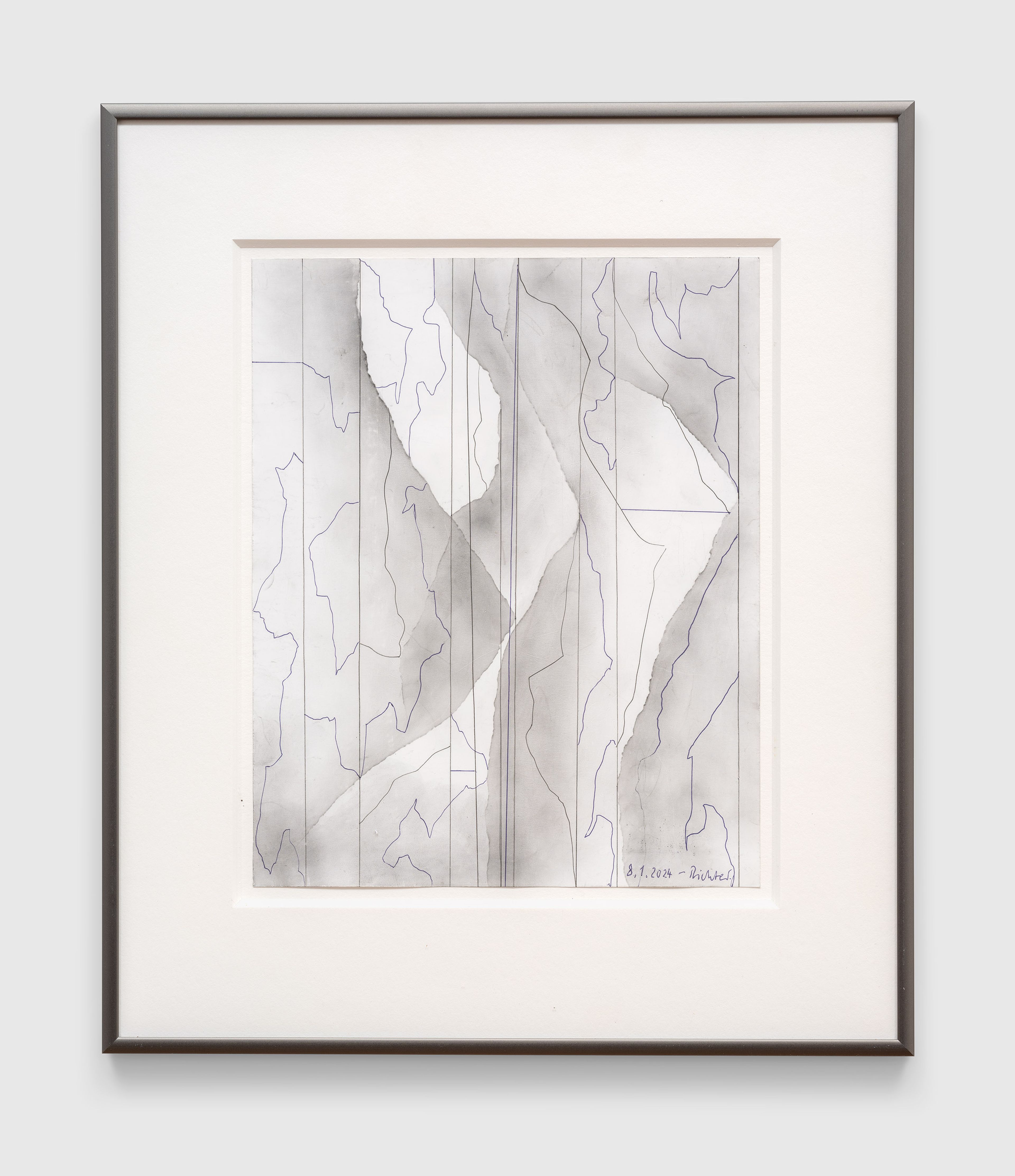 A work on paper by Gerhard Richter, titled 8.1.2024, dated 2024.