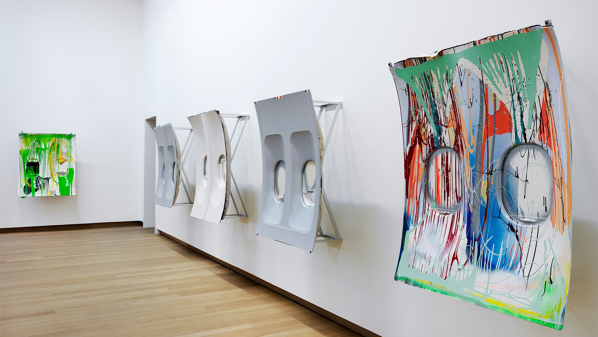 Installation view from the exhibition Isa Genzken: Mach dich hübsch! at Stedelijk Museum in Amsterdam, dated 2015.