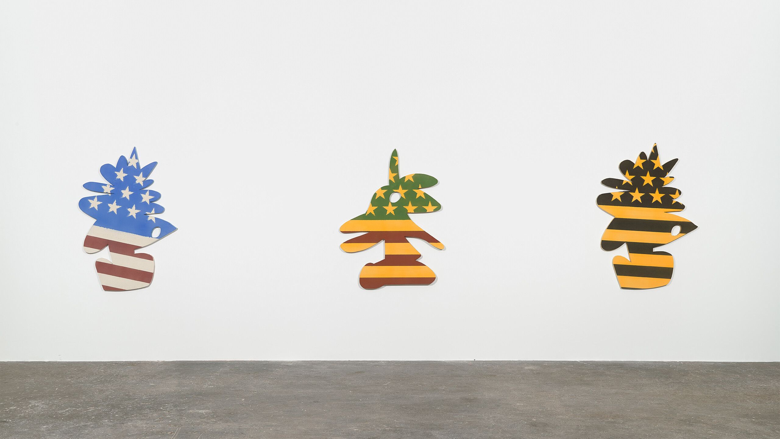 An installation shot of a Nate Lowman show in Aspen
