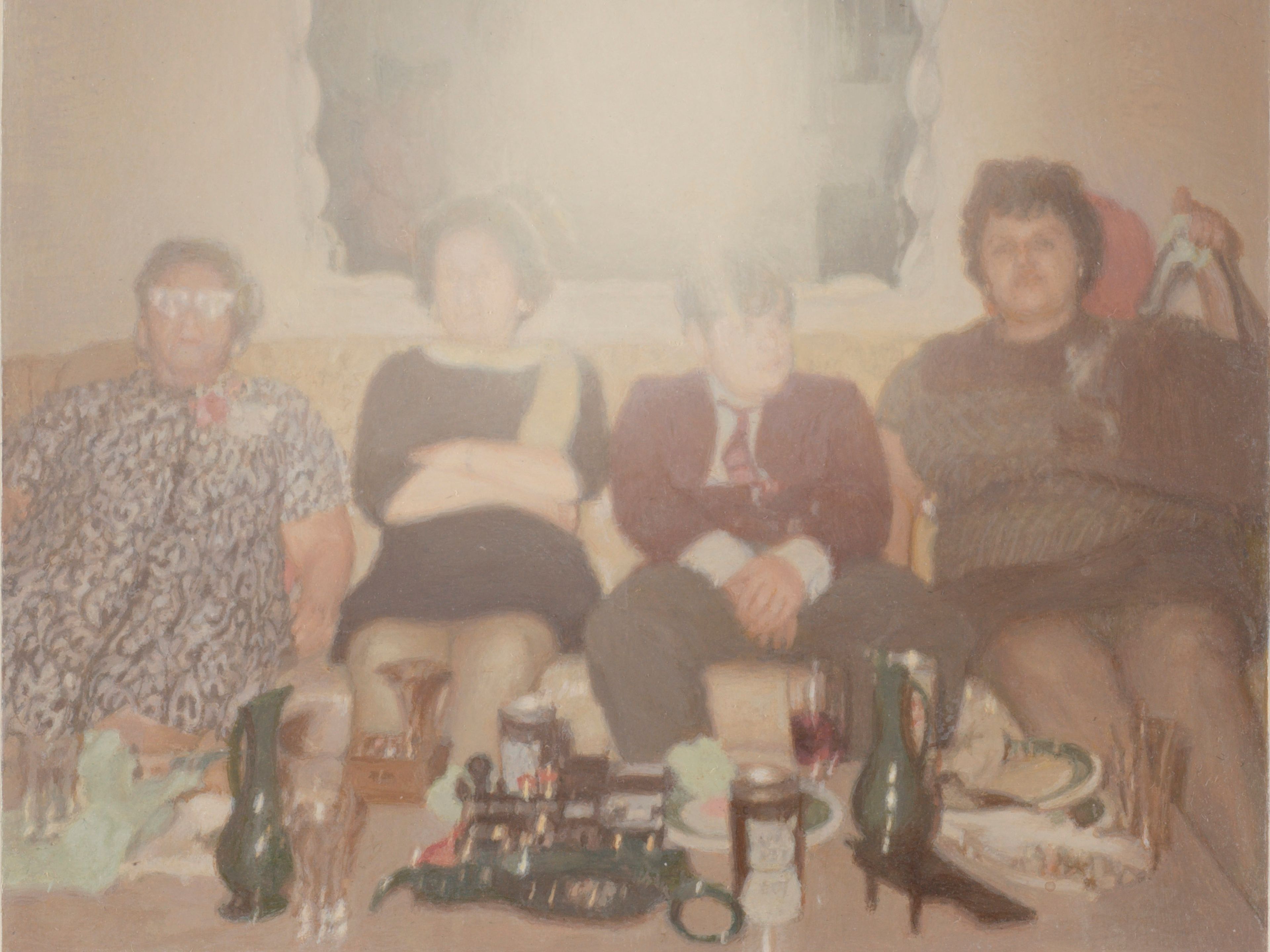 A detail from a painting by Elisheva Biernoff, titled Gathering, dated 2022.