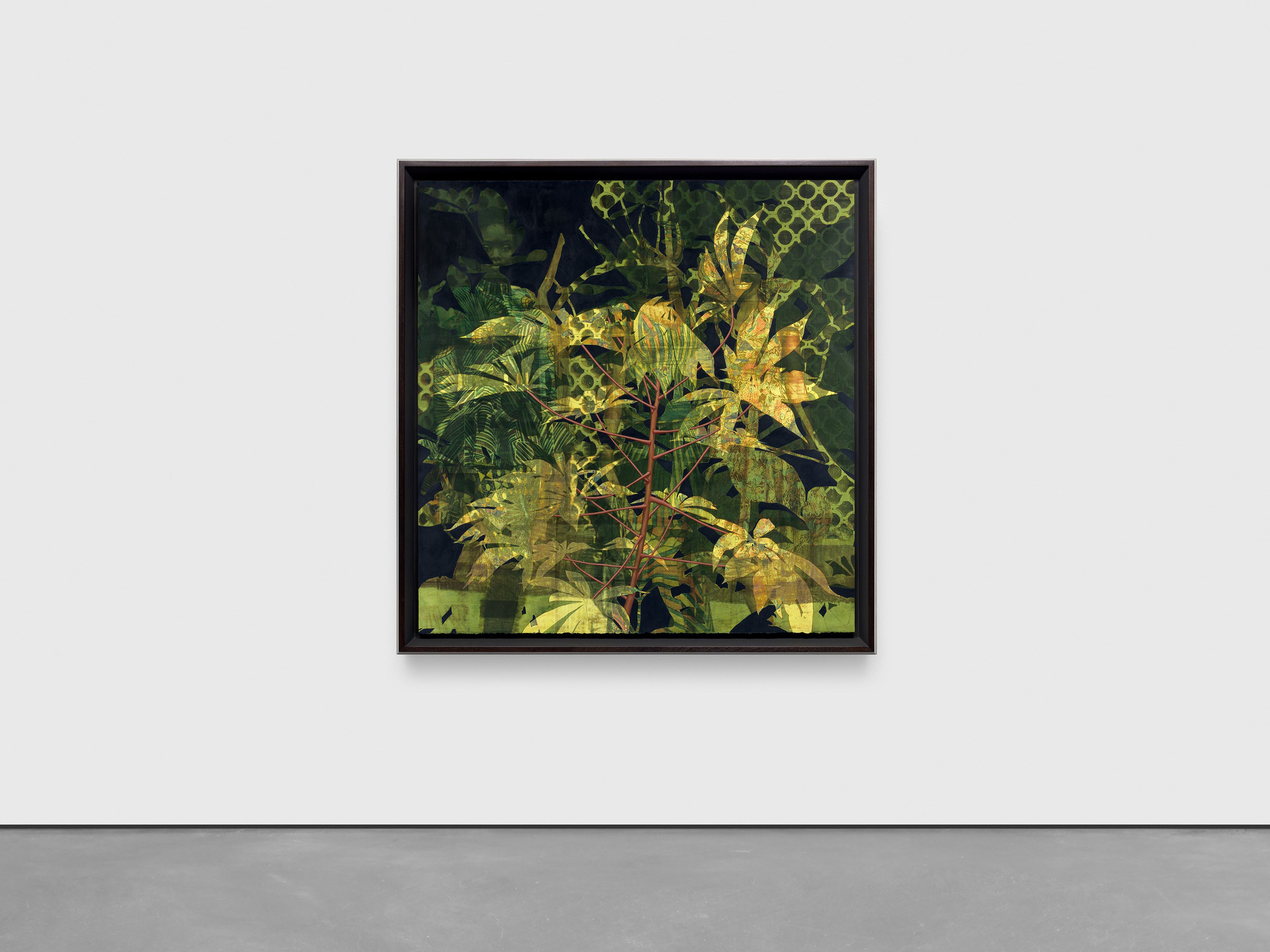 A work on paper by Njideka Akunyili Crosby, titled Dwellers: Native One, dated 2019.