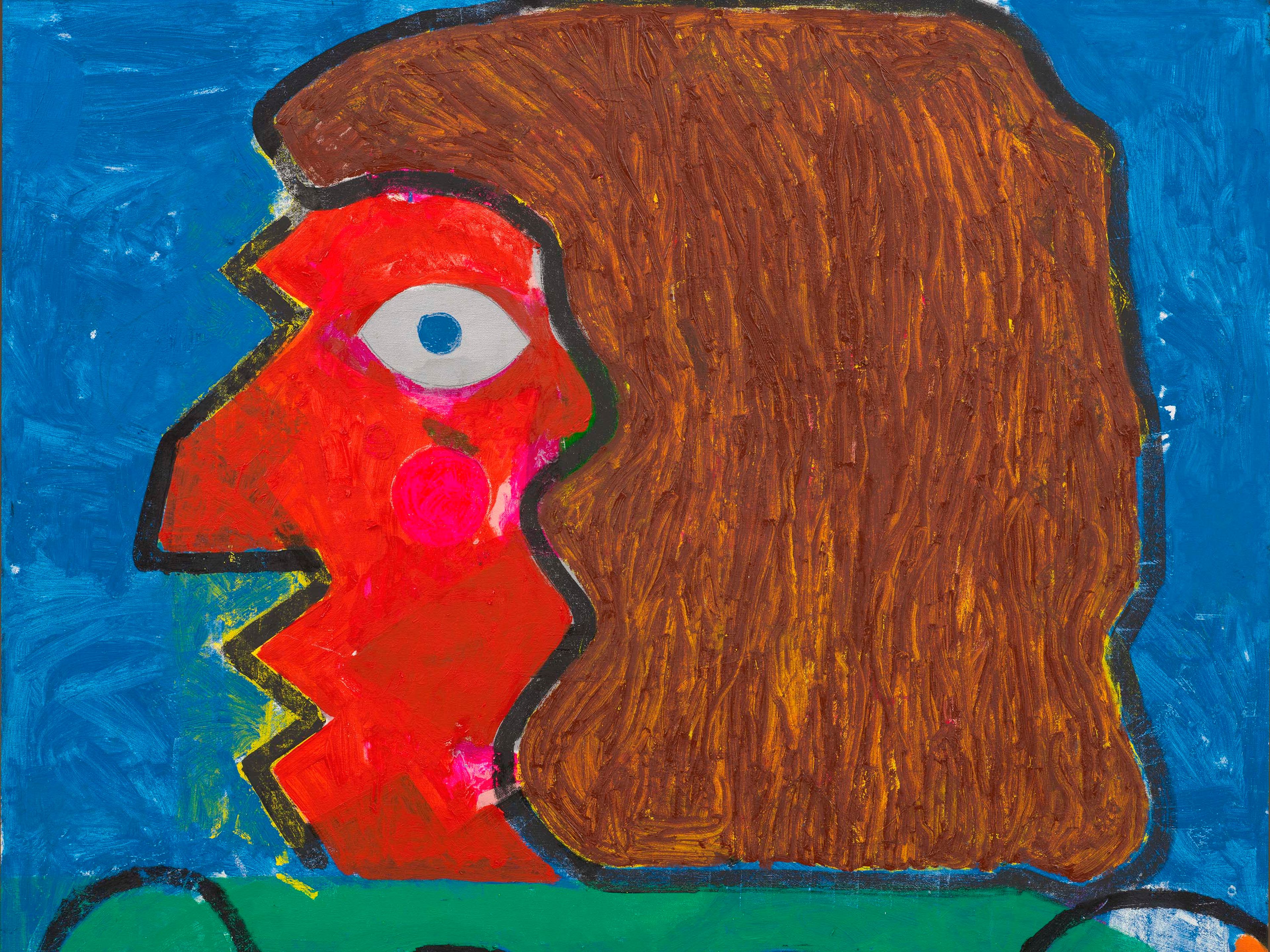 A detail from a painting by Joe Bradley, titled Dum Dum, dated 2025.