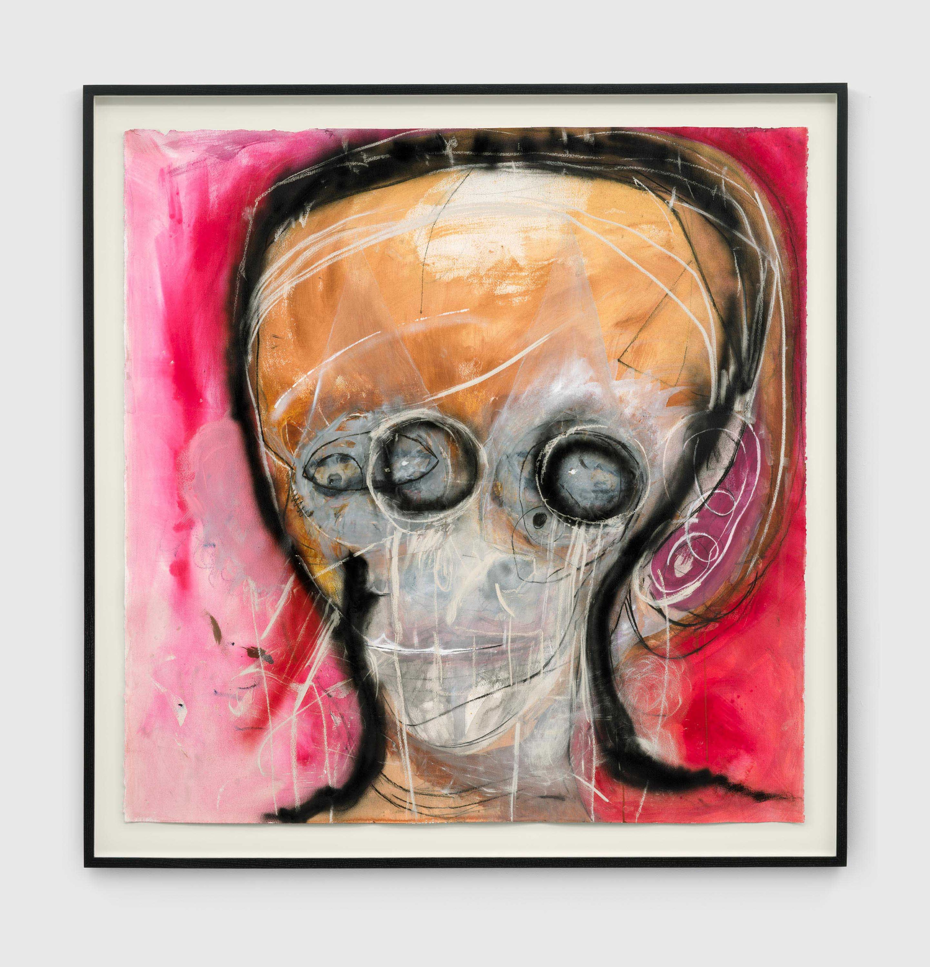 An untitled work on paper by Huma Bhabha, dated 2025.