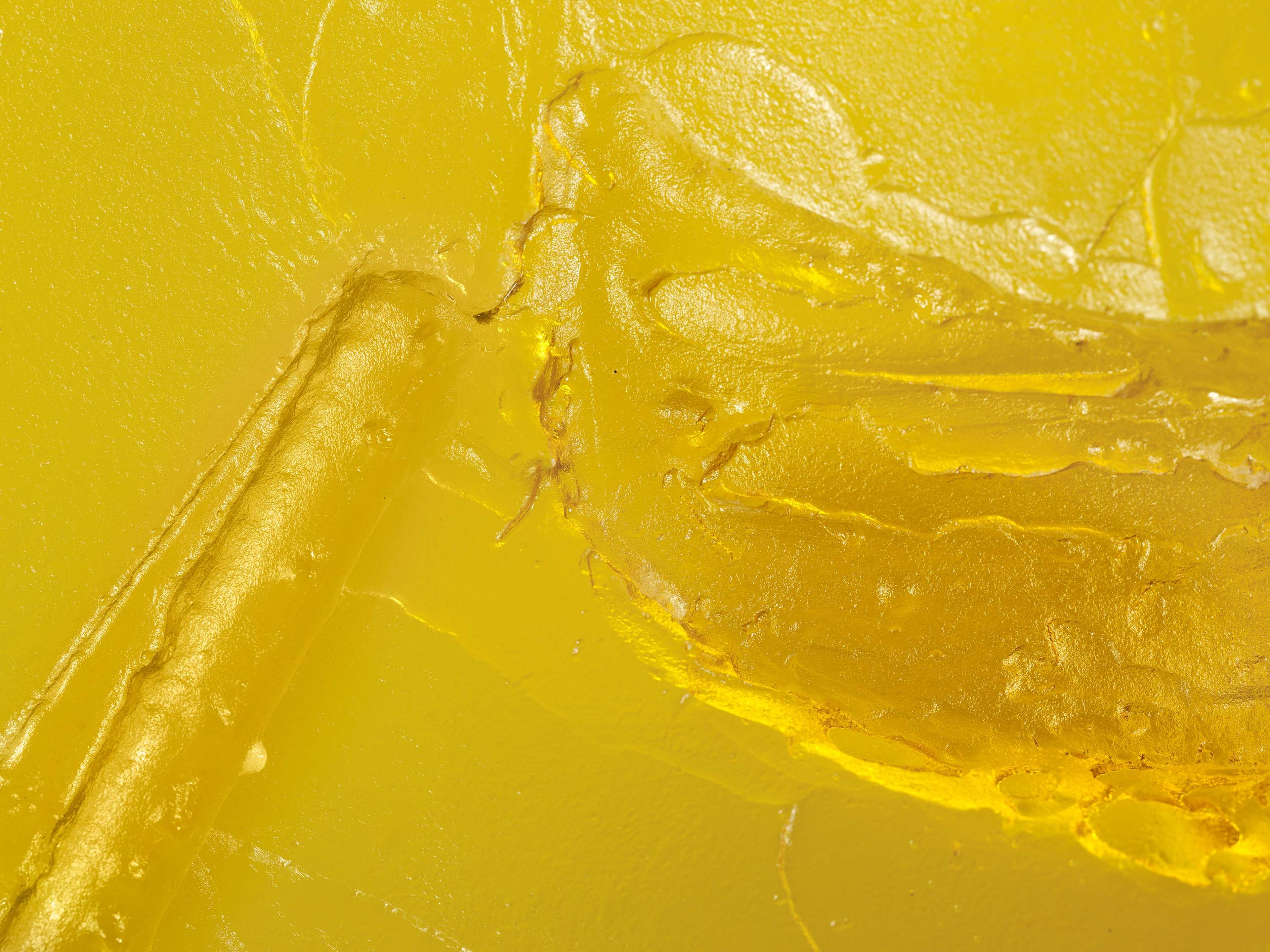A detail from a sculpture by Andra Ursuta, titled Private Dancer (Gold), dated 2025.