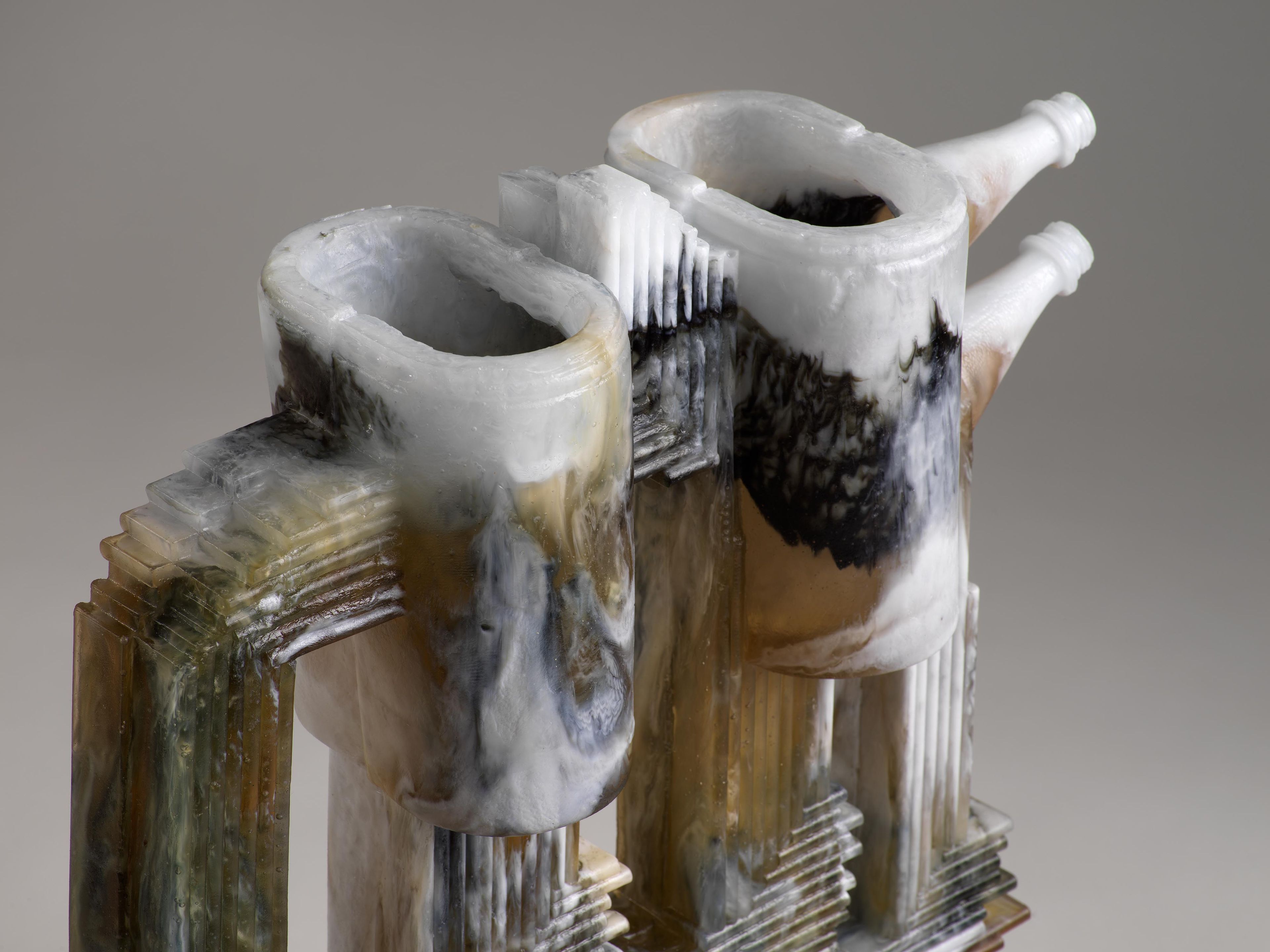 Detail from a sculpture by Andra Ursuta, titled Canopic Jerrycan, dated 2021.