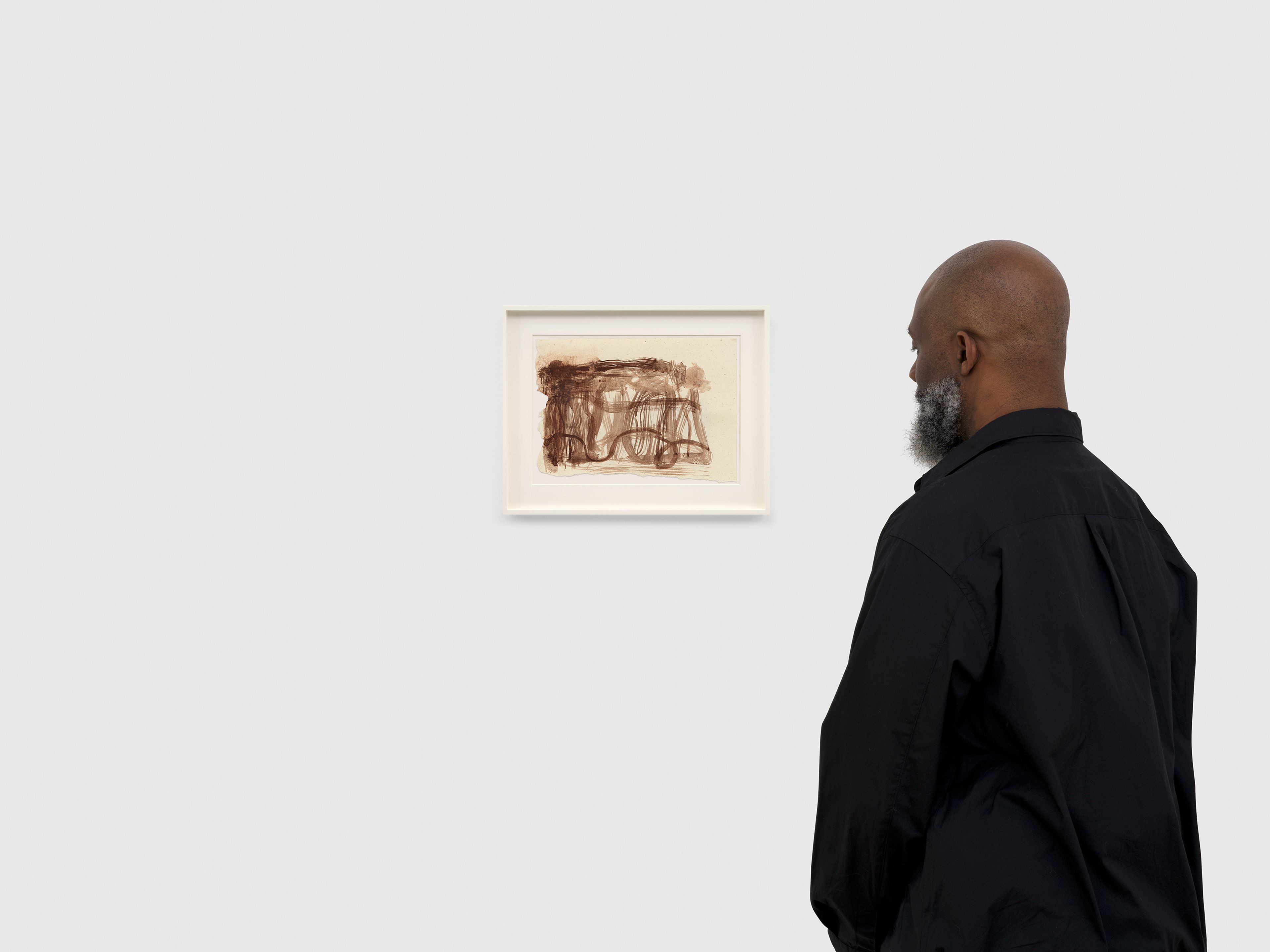 A work on paper by Suzan Frecon, titled brushwood haematite fences 2/2/25, dated 2025.