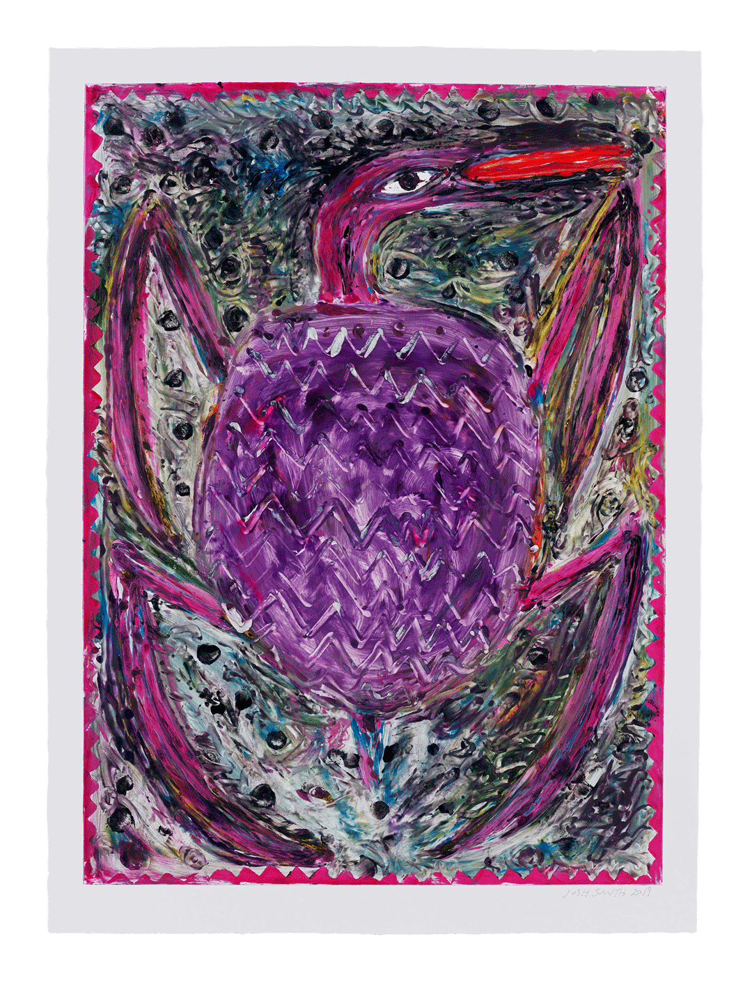 A print by Josh Smith, titled Turtle, dated 2019.