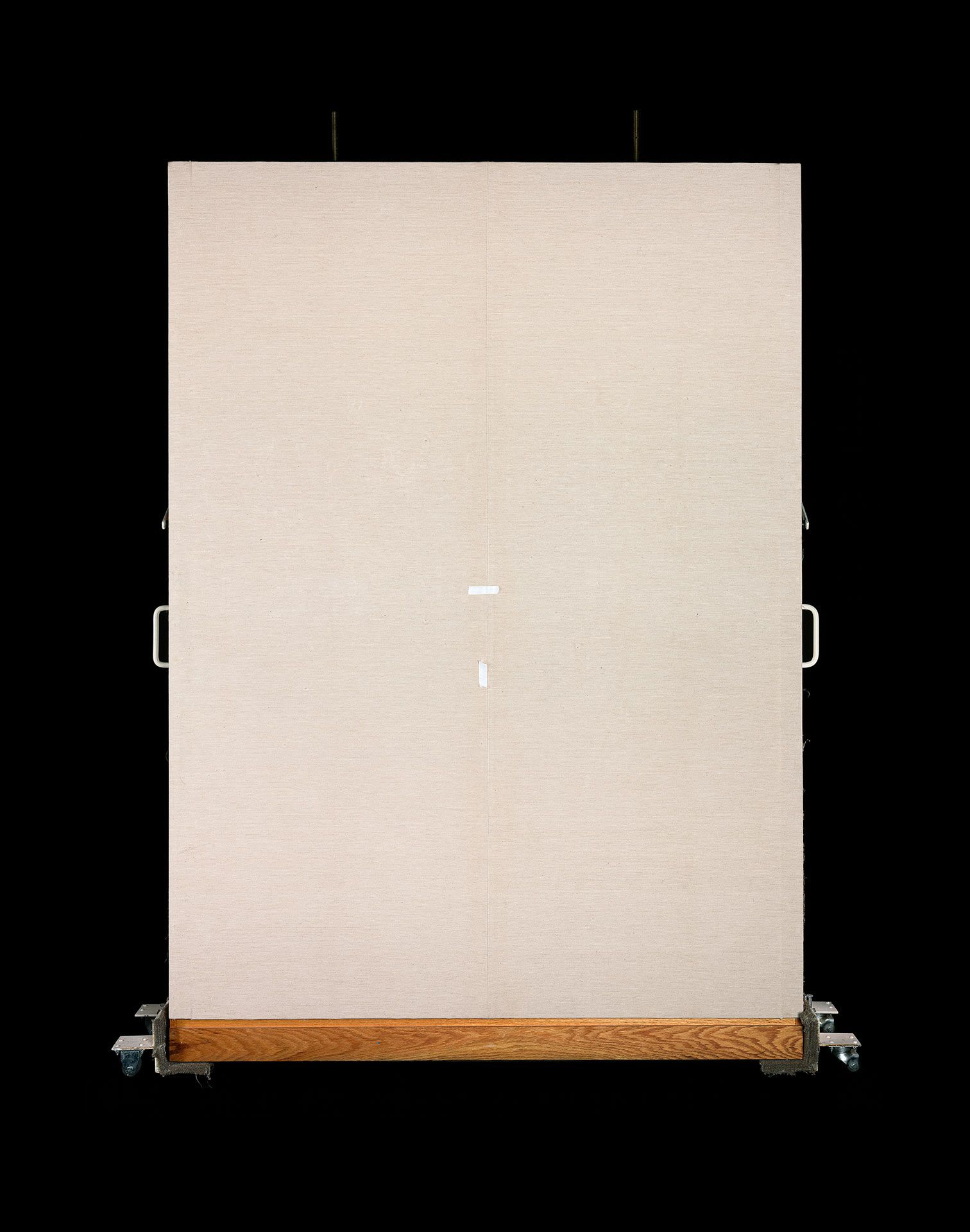 A photograph by Christopher Williams titled Demountable wall panel and panel storage cart‚Ä¶, dated 2016.