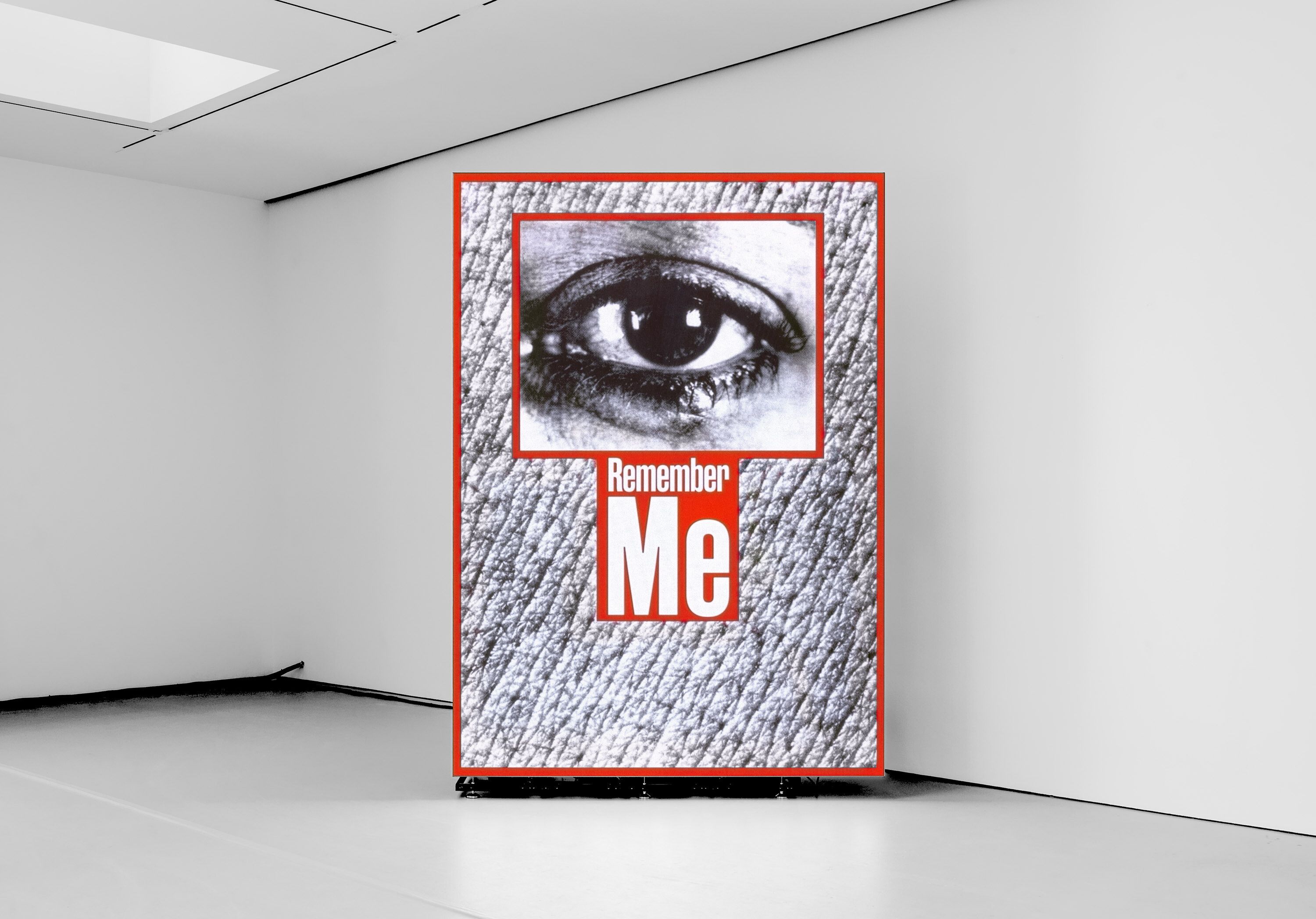 A video by Barbara Kruger, called Untitled (Remember me), dated in 1988 and 2020.