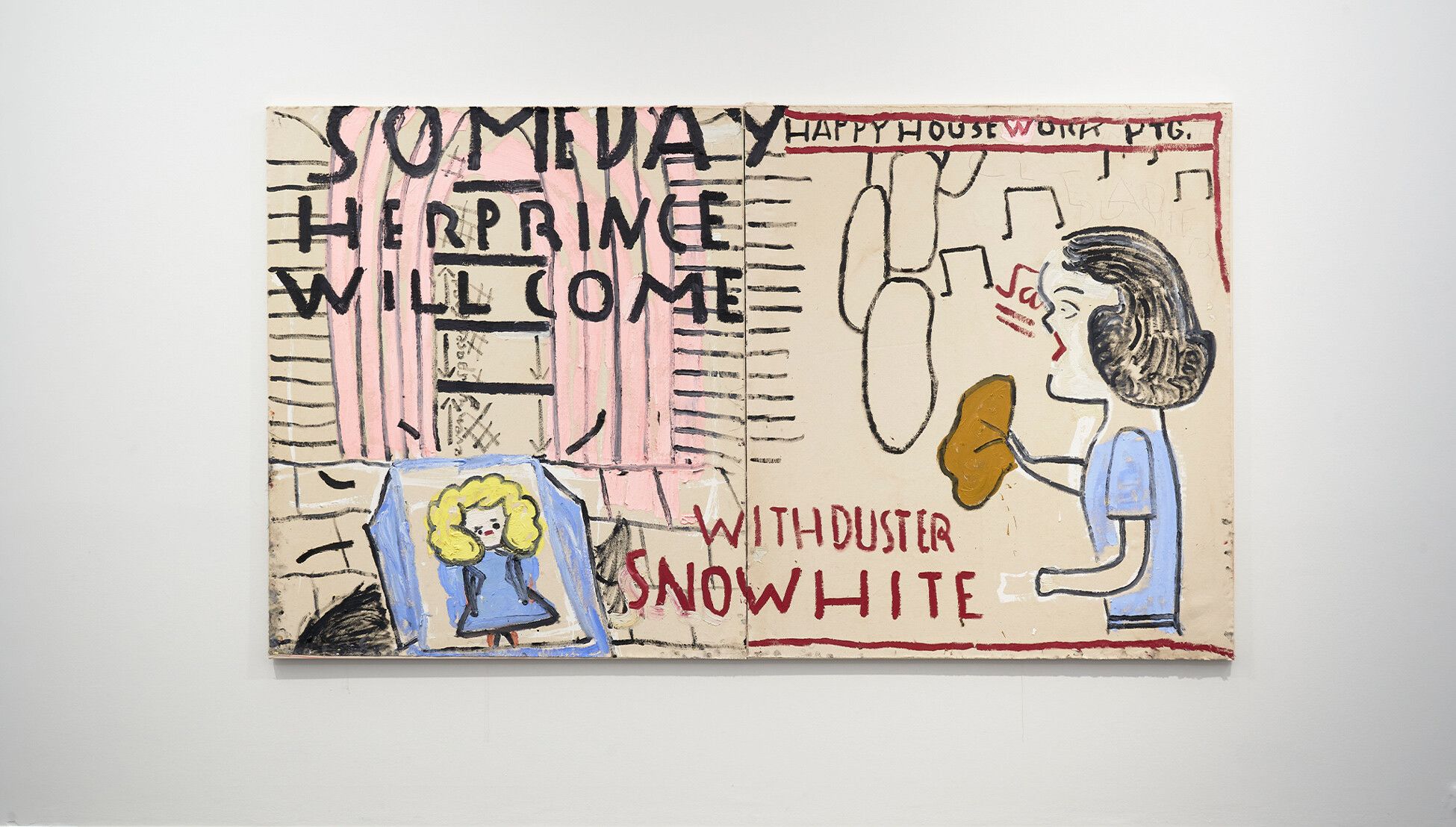 A Photo by Dirk Pauwels of an Installation view, Rose Wylie: picky people notice...,, S.M.A.K., Stedelik Museum voor Actuele Kunst, Ghent, dated 2022. 