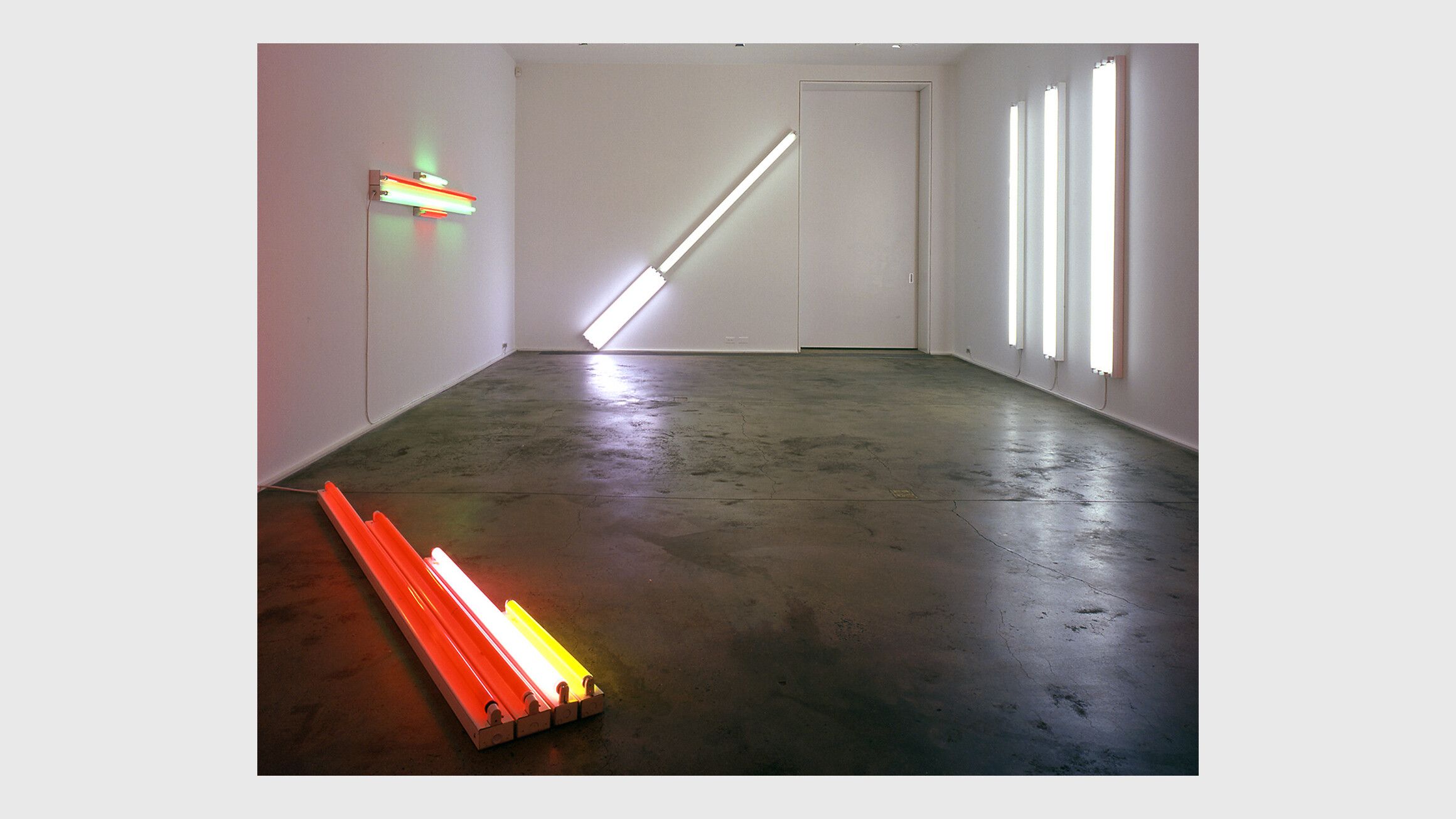 An Installation view, Dan Flavin: the 1964 Green Gallery exhibition, Zwirner & Wirth, New York, dated 2008