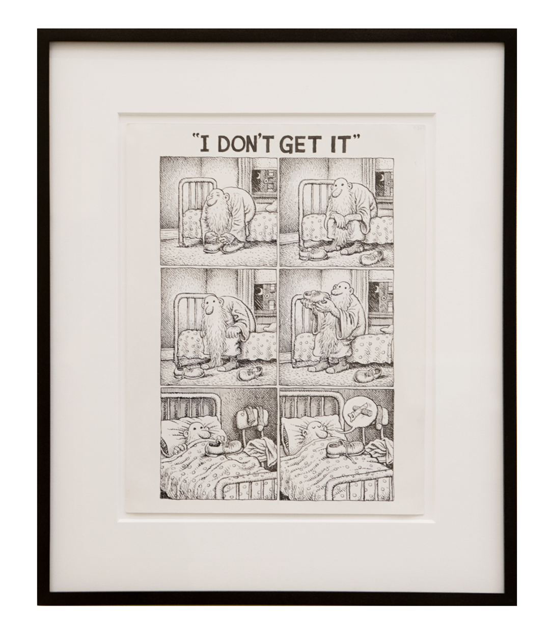 A drawing by R. Crumb, titled Mystic Funnies #1: I Don't Get It, dated 1997.