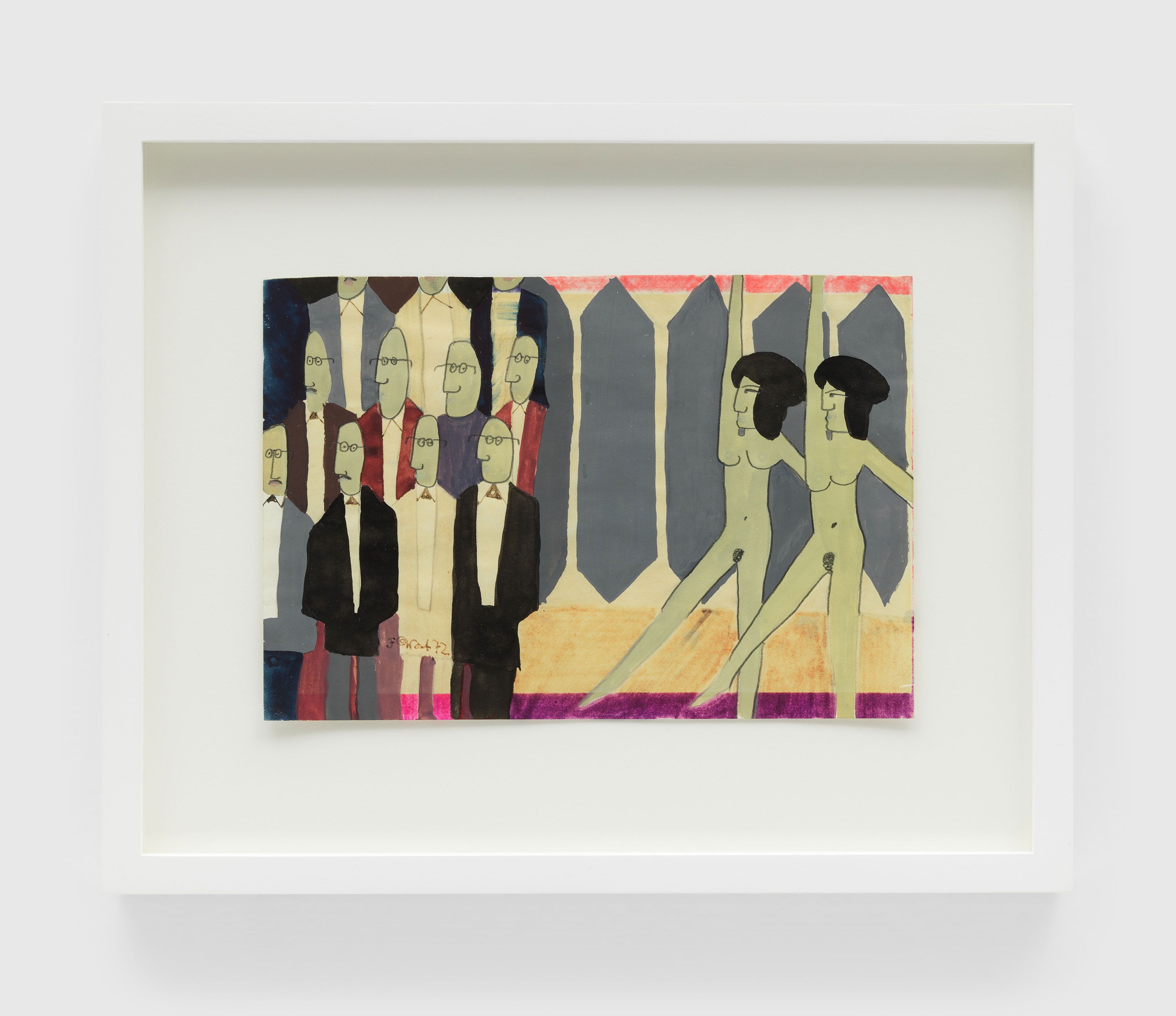 An untitled drawing by Franz West, dated 1972.