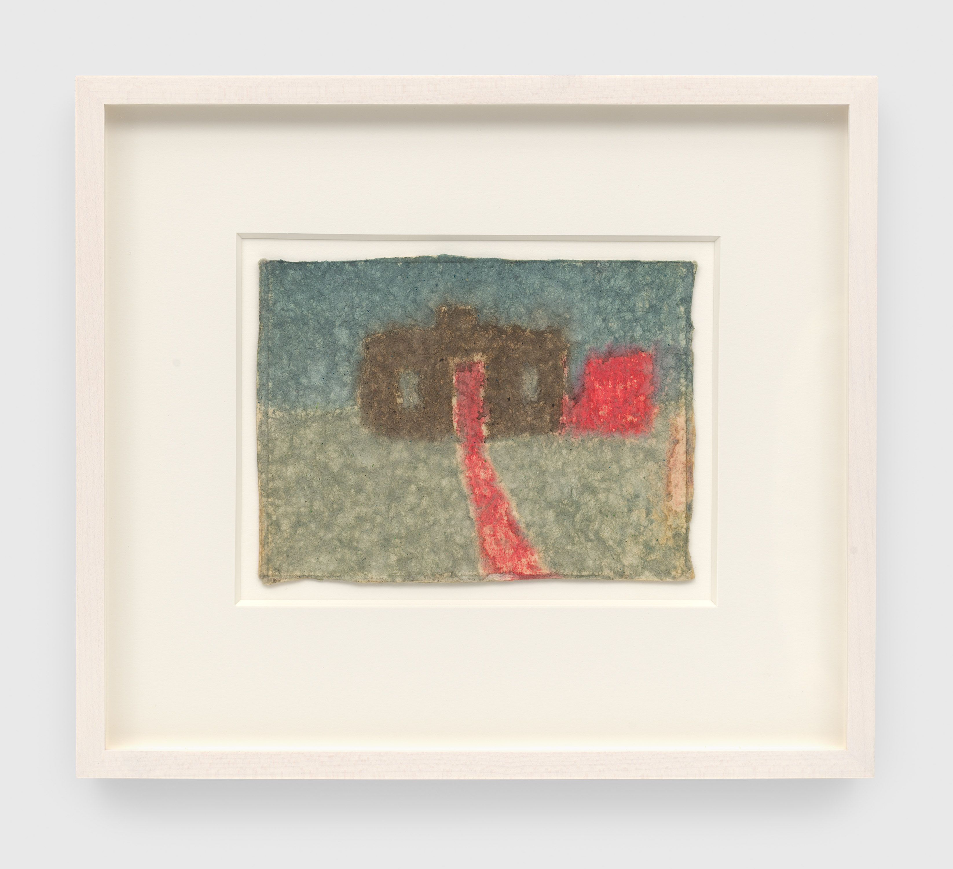 A mixed media artwork by James Castle, titled Untitled (brown house), n.d.