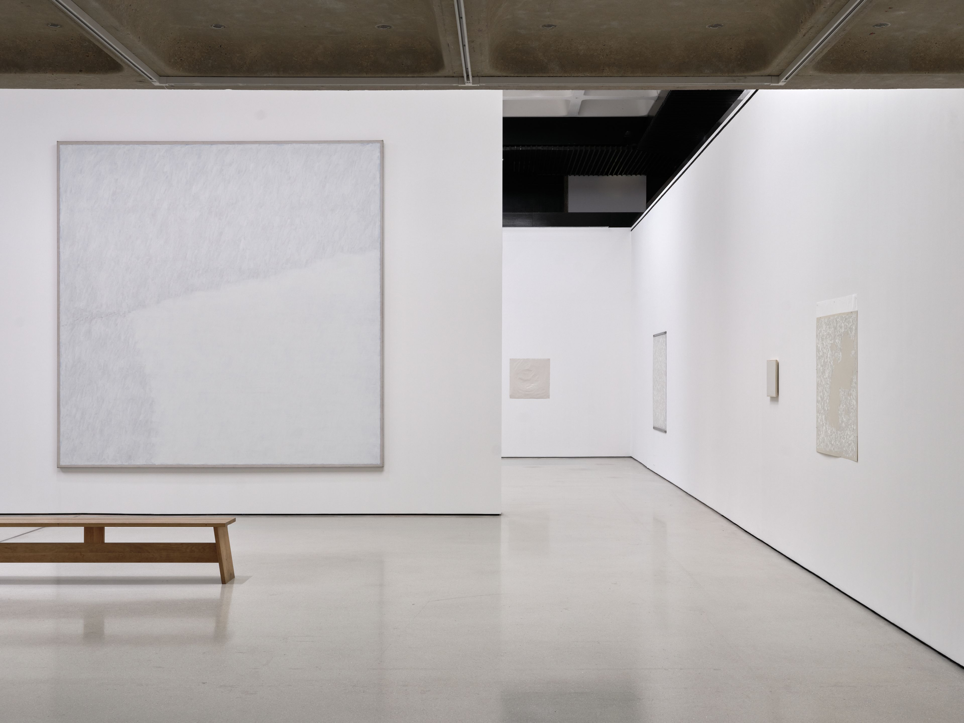 Installation view of the exhibition Robert Ryman: The Real Thing, at the Barbican Art Gallery, located in London, United Kingdom, dated 2026.