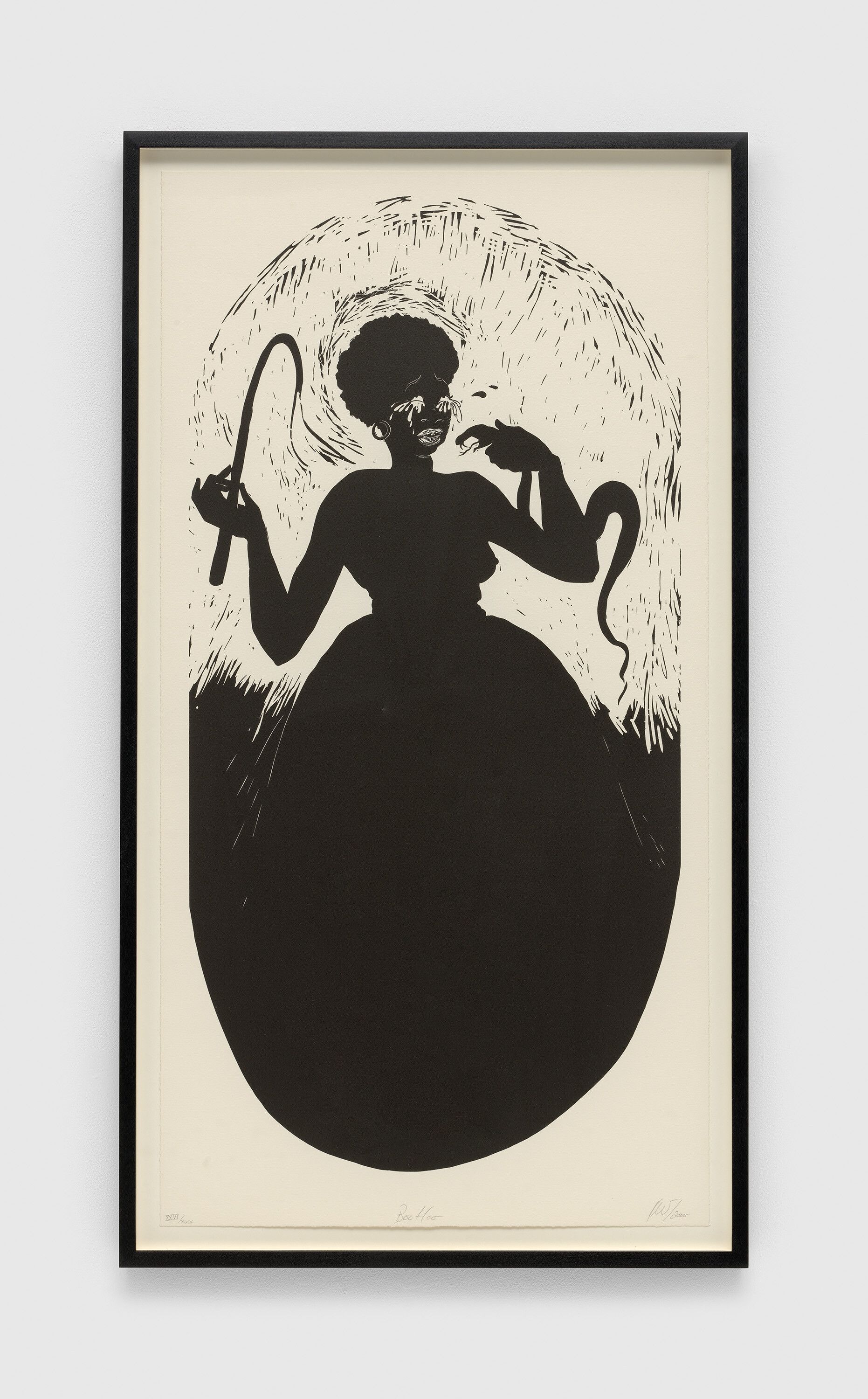 A print by Kara Walker, titled Boo-hoo, dated 2000.