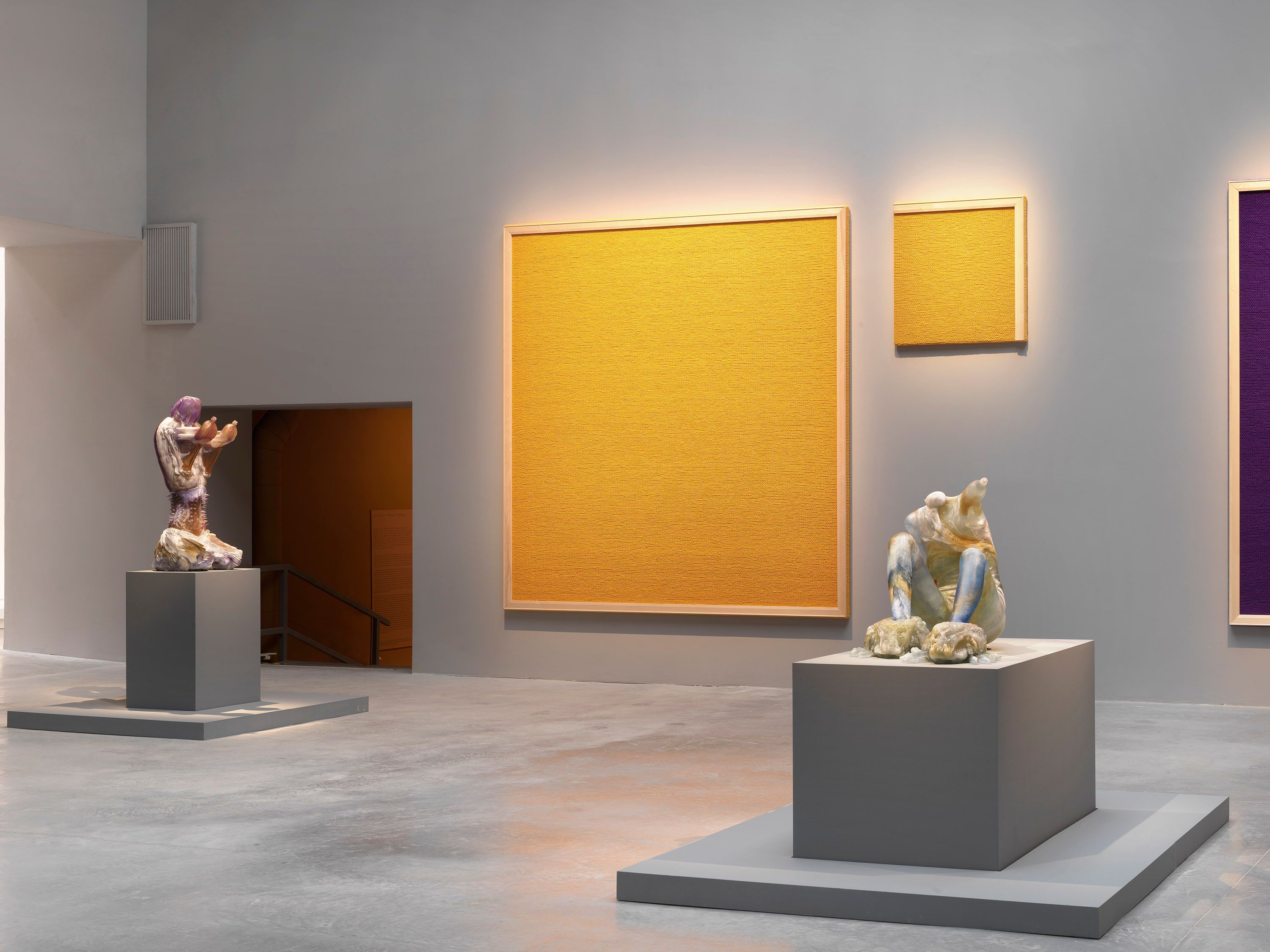 An installation view of Andra Ursuţa's works at the 59th International Art Exhibition of La Biennale di Venezia, The Milk of Dreams, curated by Cecilia Alemani, 2022